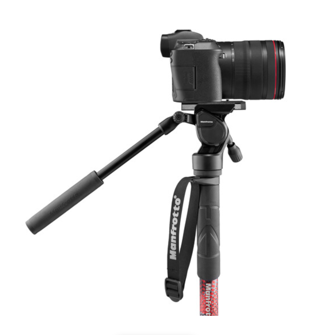 Manfrotto Element MII Video Monopod Kit - Lightweight Aluminum Camera Monopod with Fluid Head for DSLR & Mirrorless Cameras - Perfect for Travel, Vlogging & Professional Videography