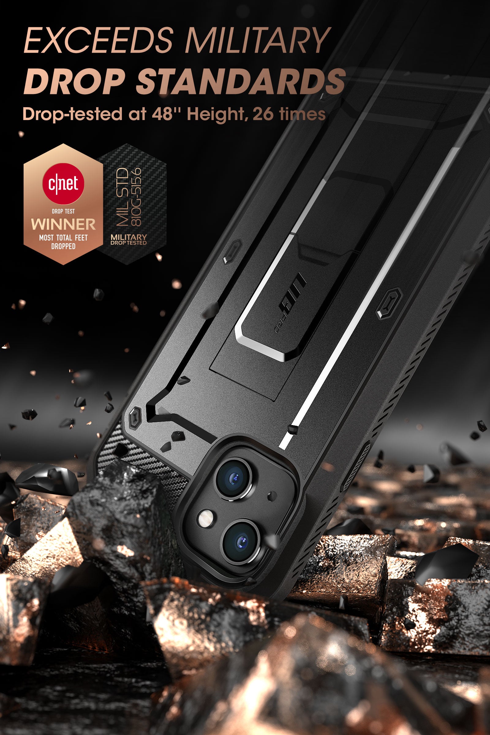 iPhone 14 Plus 6.7 inch Shockproof Case - Unicorn Beetle PRO Heavy Duty Rugged Protective Cover (Black) | Perfect for Outdoor, Construction & Extreme Sports Protection