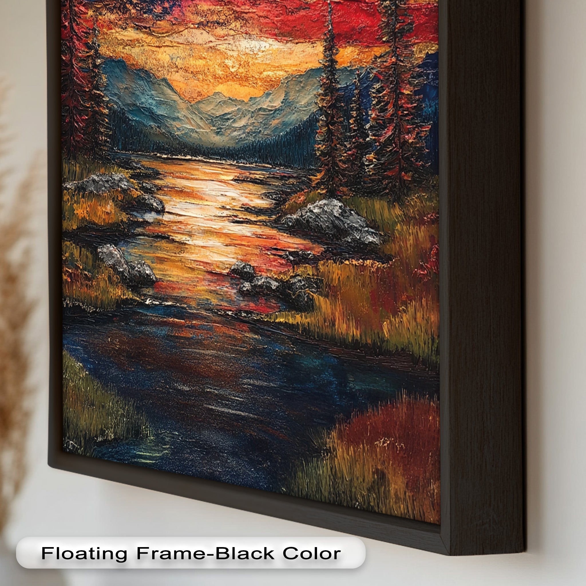 Patriotic American Flag Sunset Landscape Oil Painting - Perfect for Home Decor, Office Wall Art & Gift Ideas