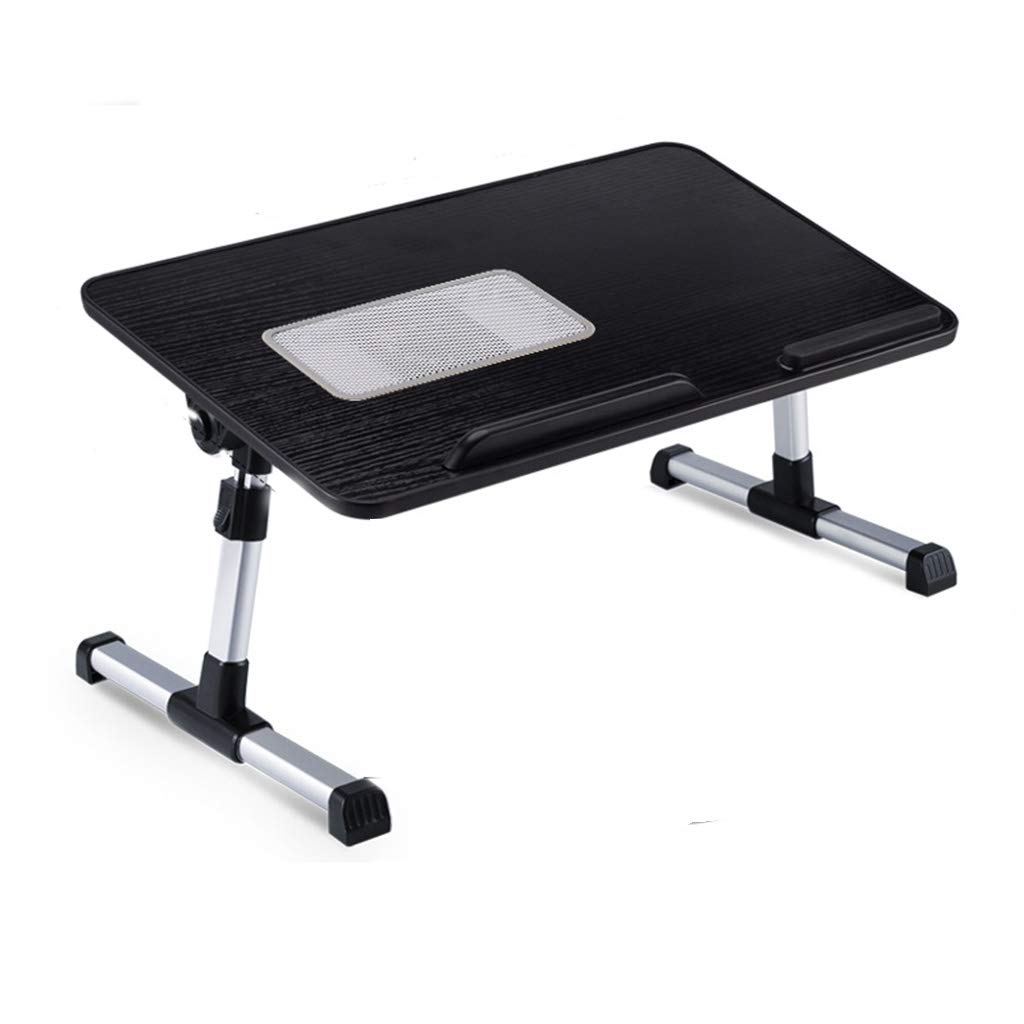Adjustable Laptop Stand for Bed & Sofa - Foldable Couch Table with Portable Breakfast Tray for Reading, Painting, Office Work - Black (52x30x24.5cm) - Perfect for Home Office, Living Room & Bedroom Use