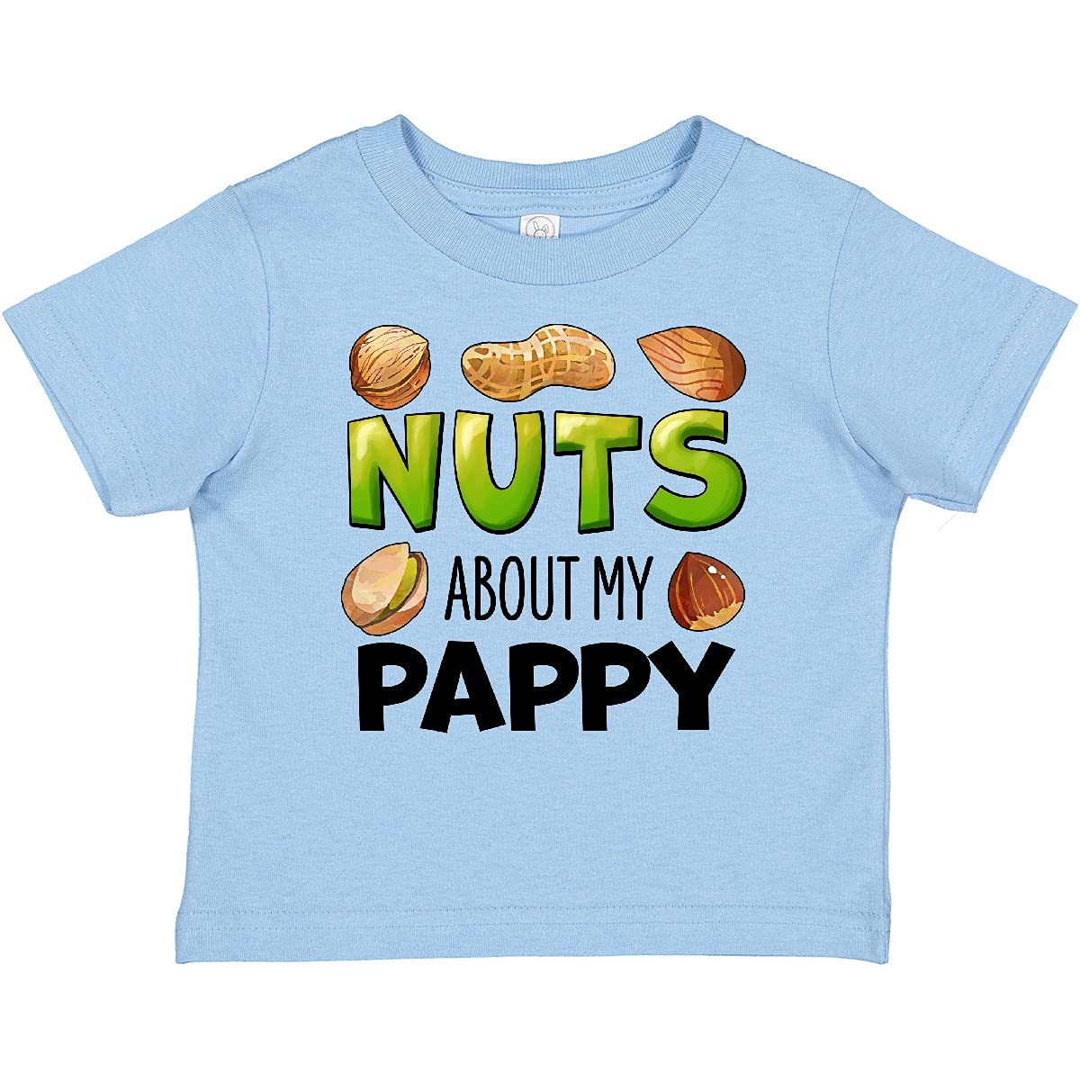 Inktastic Nuts About My Pappy Peanut Almond Pistachio Baby T-Shirt - Cute Graphic Tee for Grandparents Day, Family Reunions & Casual Outings