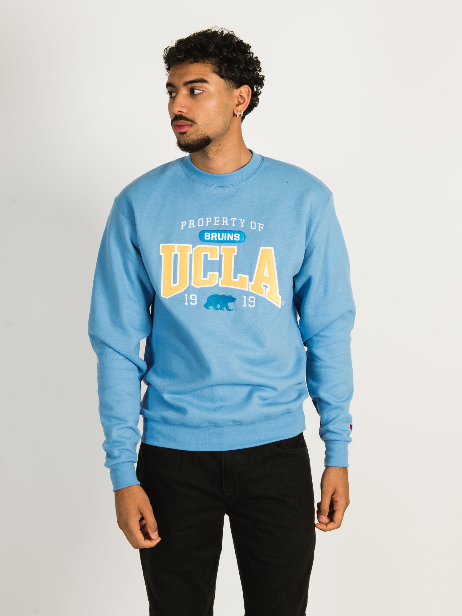 Champion Eco Powerblend UCLA Crew Sweatshirt - Comfortable & Stylish Unisex Pullover for Men & Women - Perfect for College, Gym, and Casual Wear