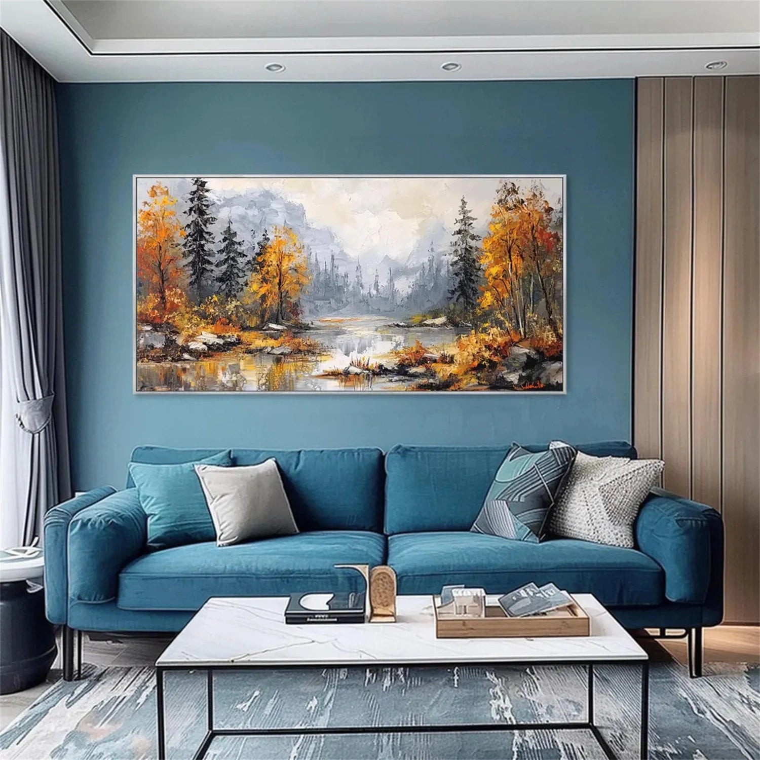Flower and Tree Painting #FT148 - Handmade Canvas Art for Home Decor, Living Room, Bedroom & Office Wall Art