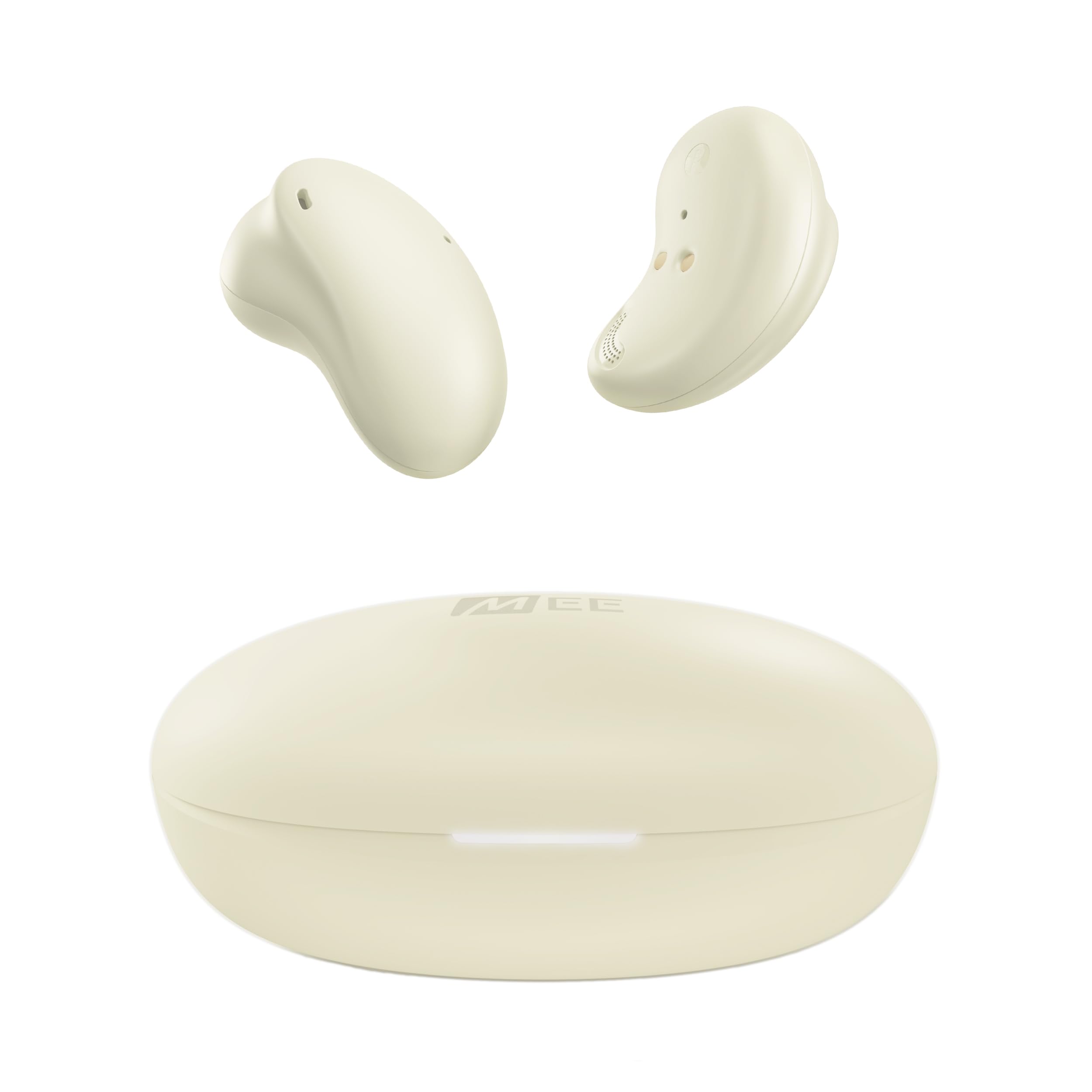 MEE audio Pebbles True Wireless Earbuds - Bluetooth 5.3 Wireless Earbuds with Noise Cancelling Mic, Low Profile Lightweight In-Ear Design for Gym, Workouts, Running & Gaming | Sandstone Color | Perfect for Sports, Travel & Daily Commute
