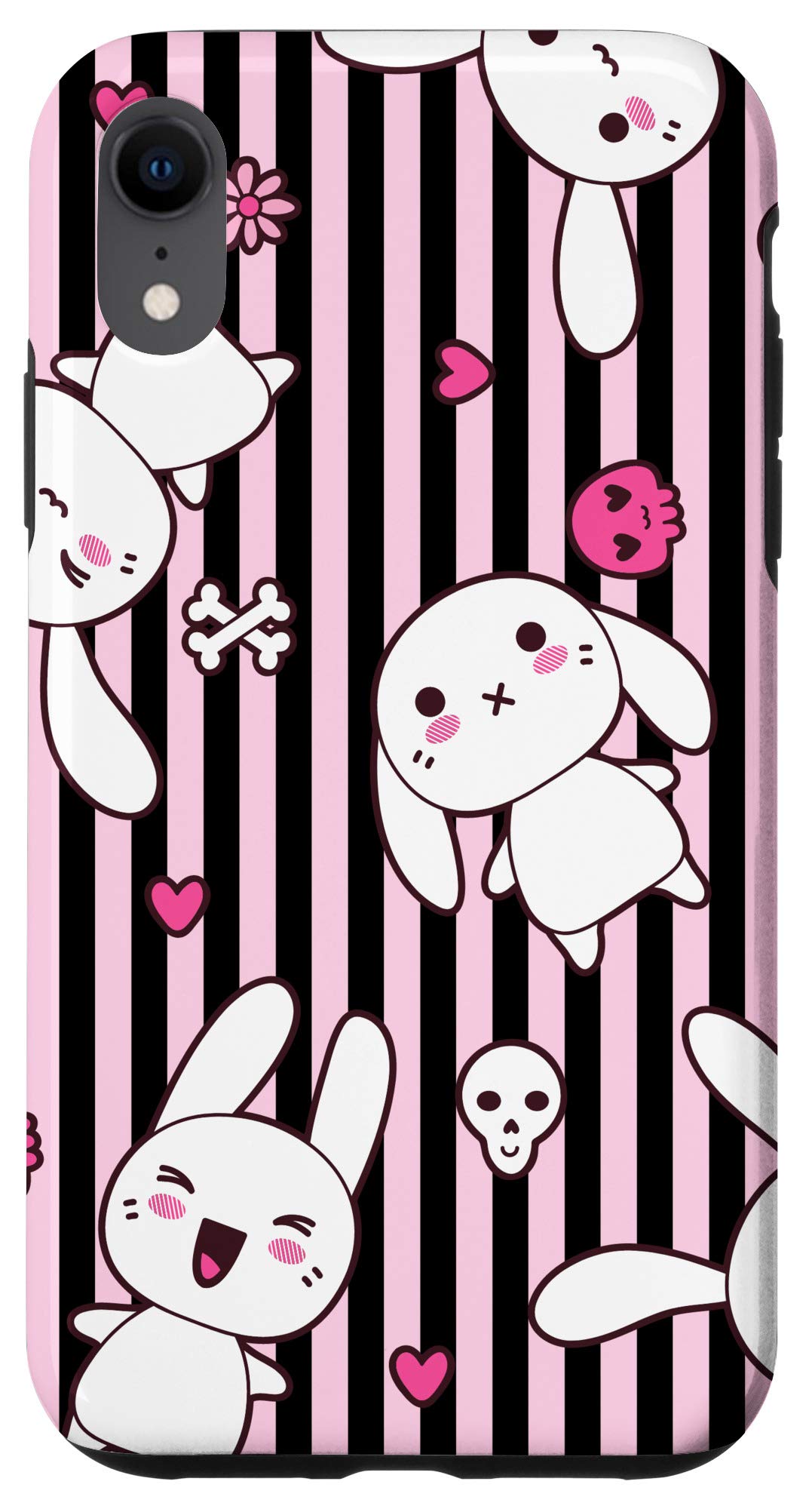 Cute Kawaii Pattern iPhone XR Phone Case - Shockproof Protective Cover for Girls, Women - Perfect for Daily Use, School, Work & Travel