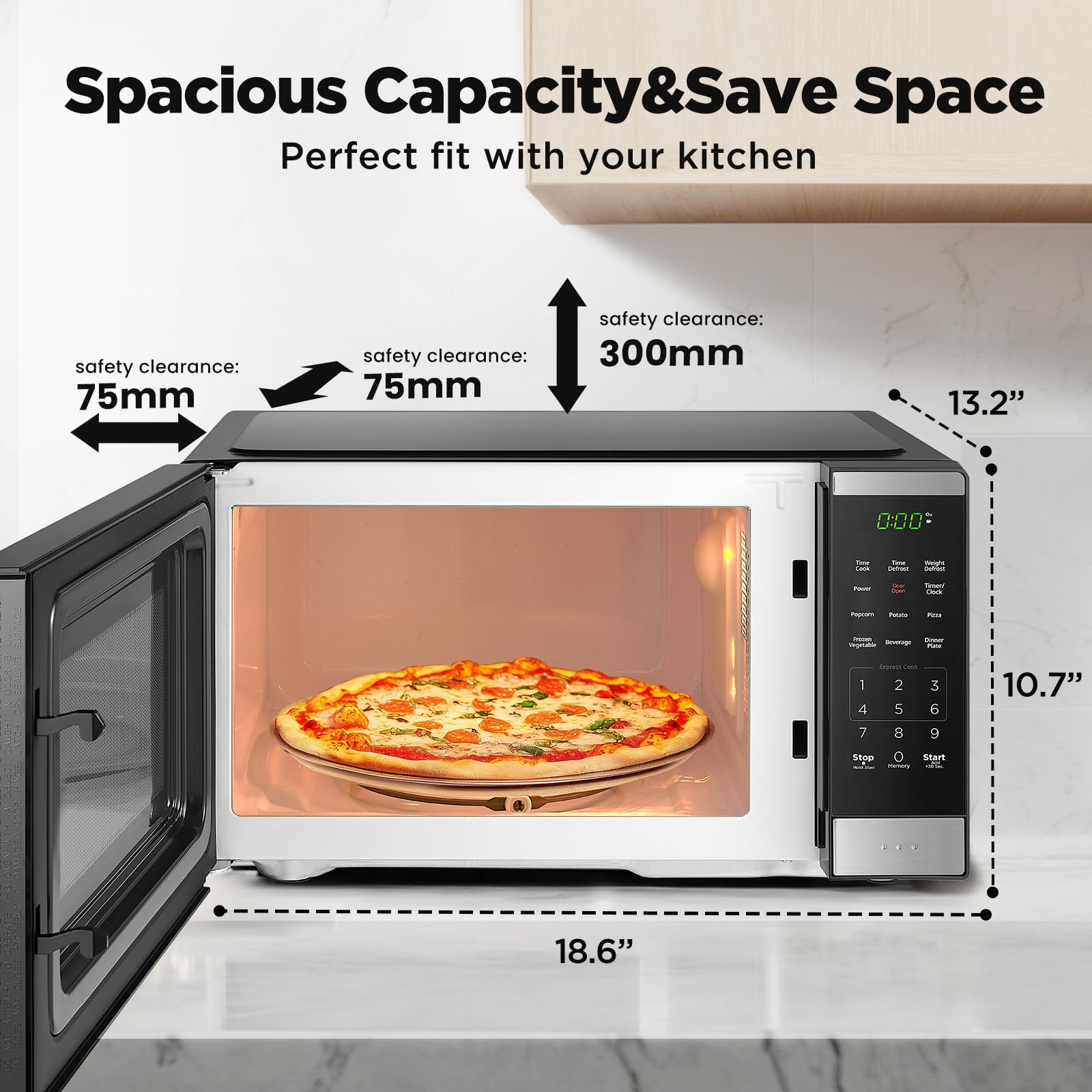 BLACK+DECKER 0.9 Cu Ft Countertop Microwave Oven with 6 Auto Menus, Child Safety Lock & Memory Function - 900W, 10 Power Levels, Digital Display & One-Touch Start - Perfect for Small Kitchens, Dorms & Office Break Rooms
