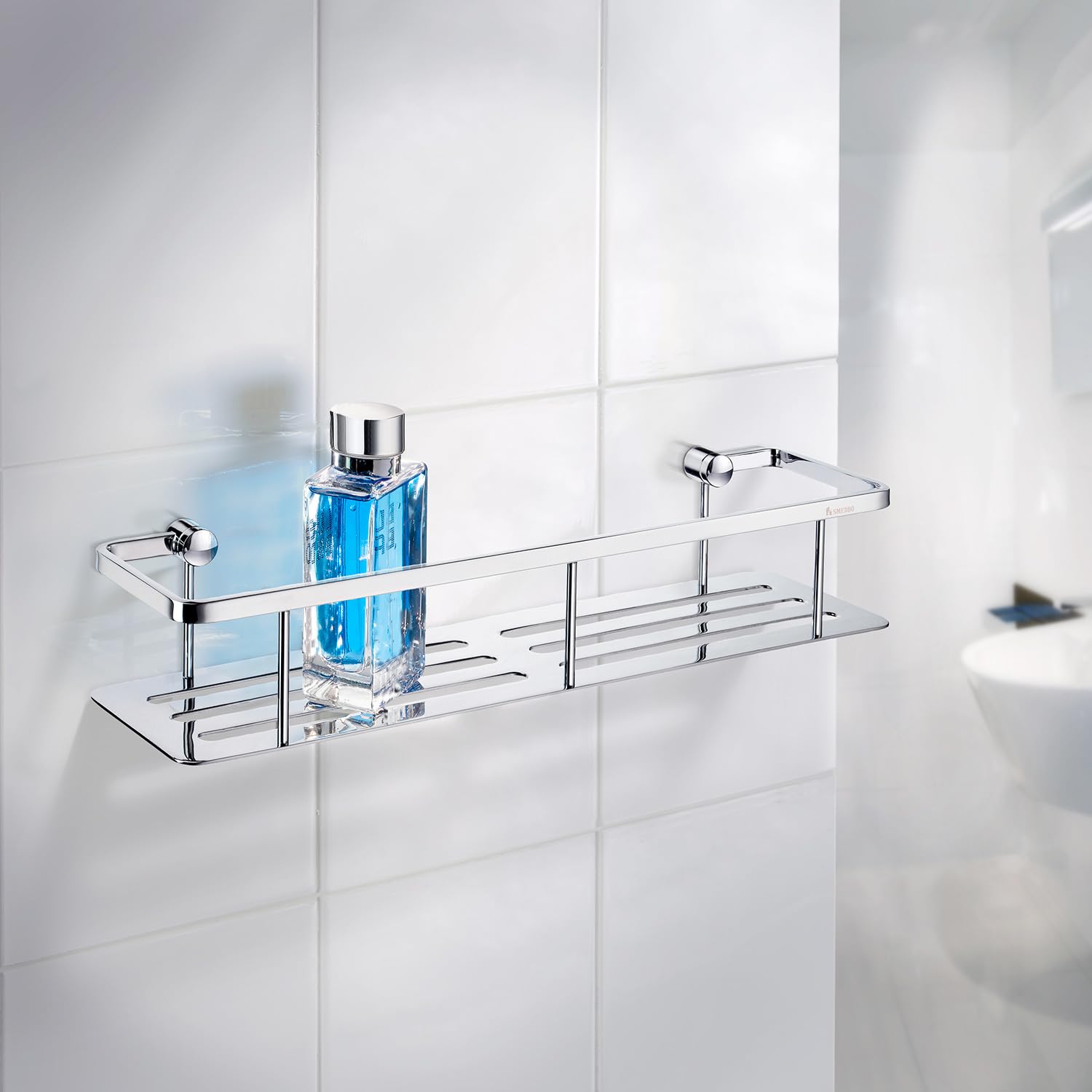 Polished Chrome DK3005 Single Tier Soap Basket - 45.5 x 10.7 x 8 cm - Perfect for Bathroom, Shower, and Kitchen Organization