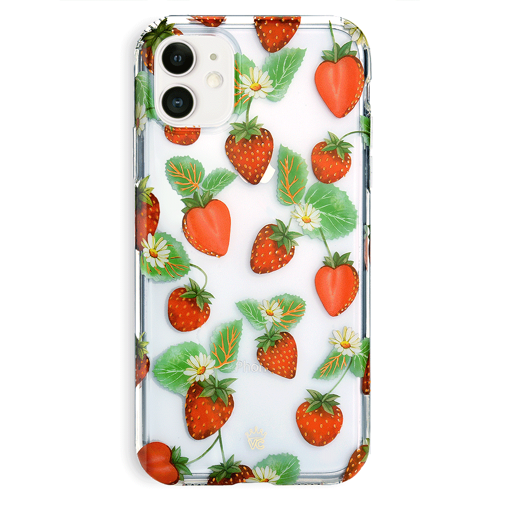 Strawberry Fields iPhone Case - Cute Floral Design Protective Cover for iPhone 13/14/15 Pro Max - Perfect for Everyday Use, Travel & Gift Giving