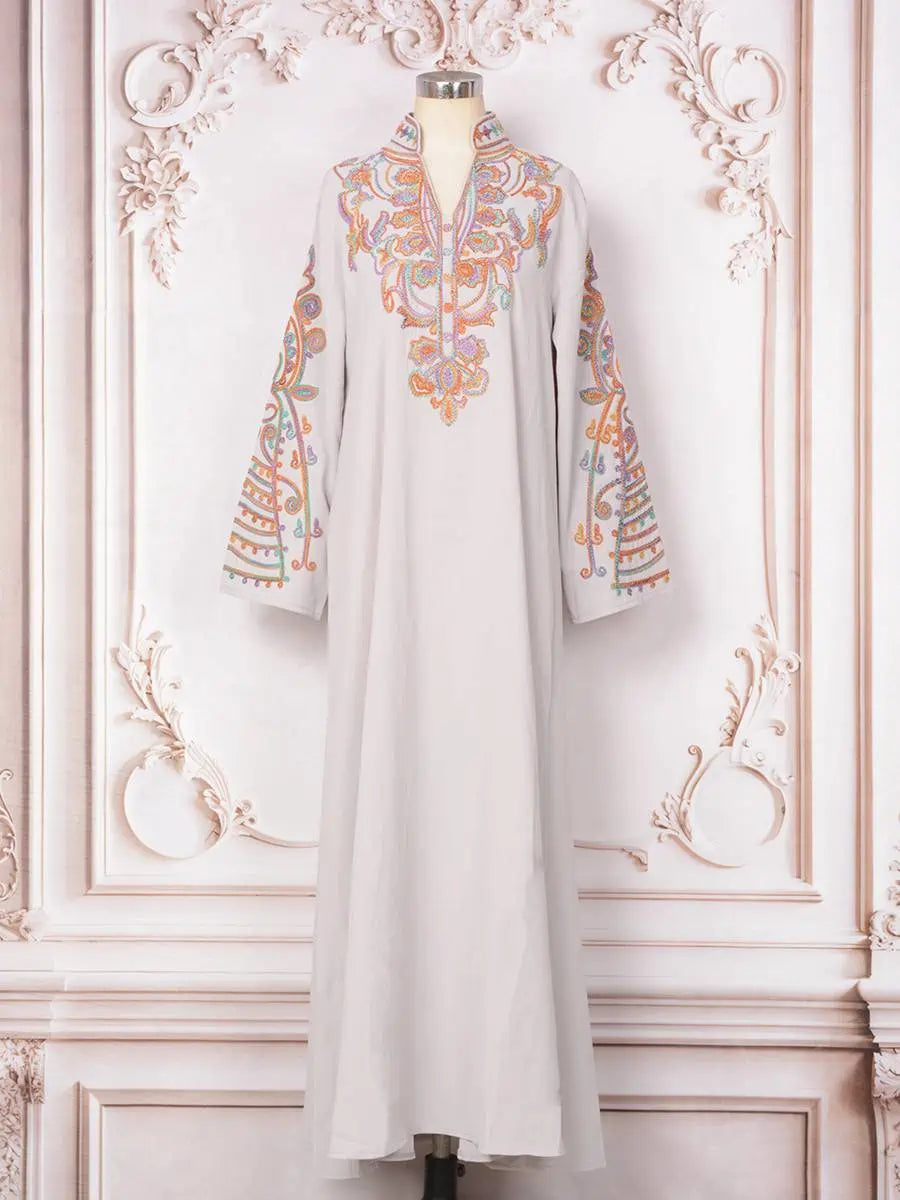 Elegant Eid Rope Embroidery Caftan Dress for Women - Flowy Moroccan Kaftan #25232 - Perfect for Eid Celebrations, Weddings & Special Occasions