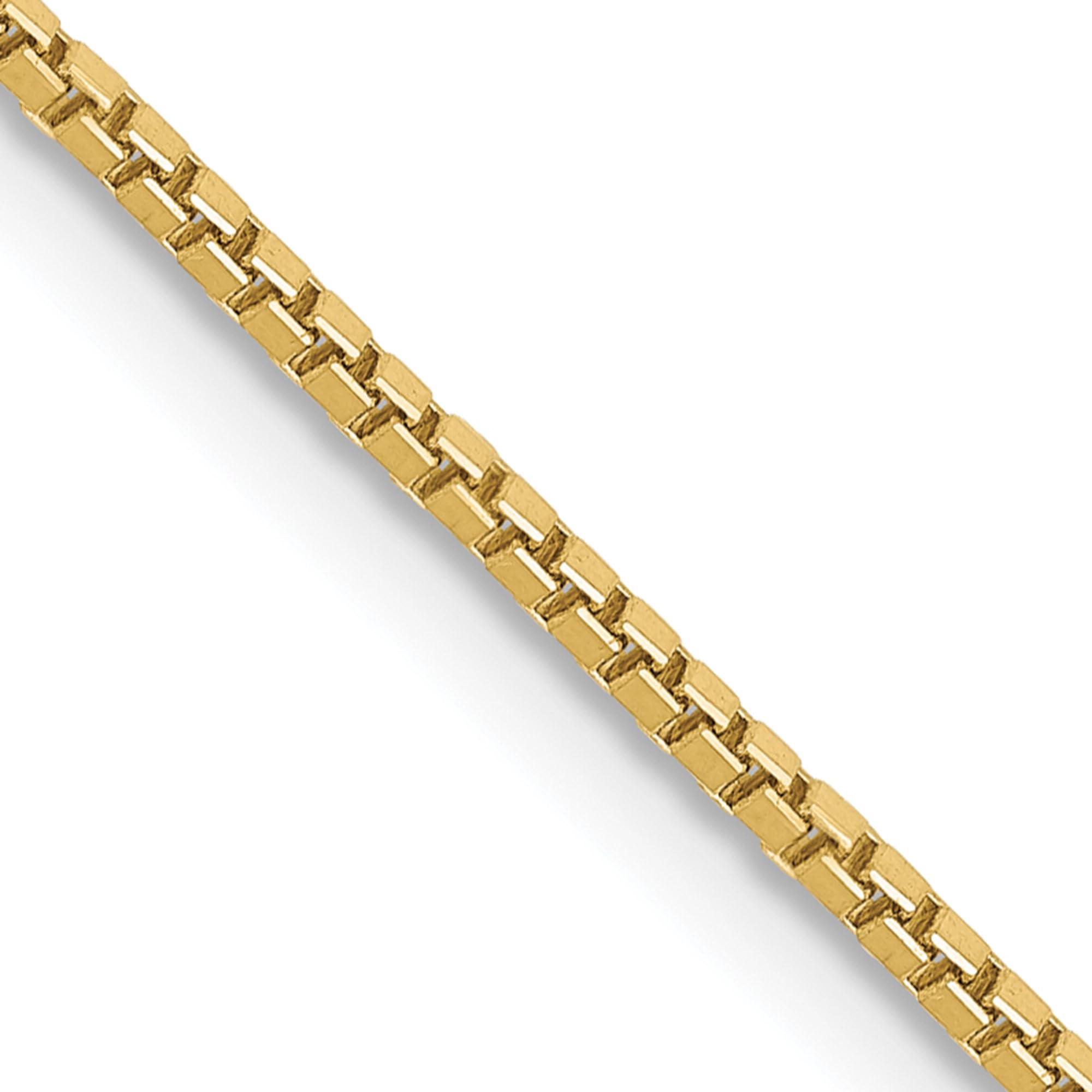 10K Solid Yellow Gold 1.1mm Box Link Chain Necklace for Women | Dainty Delicate Jewelry | Perfect for Layering, Everyday Wear & Special Occasions