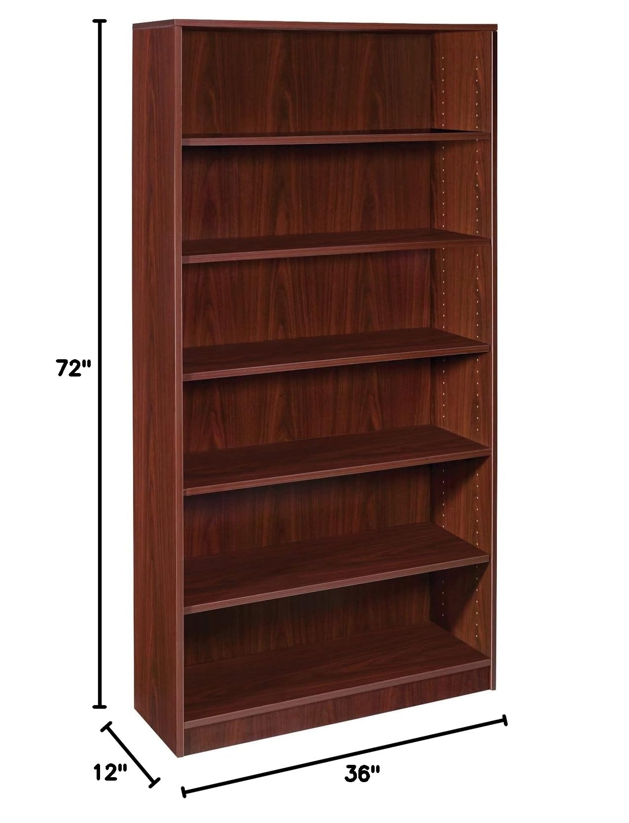 Lorell Essentials Book Rack - Solid Mahogany Wood Bookcase for Home Office, Library & Classroom Storage - Organize Books, Magazines & Files Efficiently
