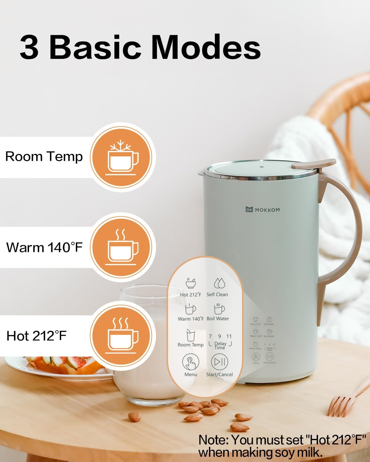 Premium Electric Coffee Grinder with Removable Scale & Conical Burr - 20oz Nut Milk Maker for Almond, Oat, Coconut & Soy - Perfect for Home Baristas & Plant-Based Milk Lovers - Ideal for Kitchen, Office & Coffee Shops