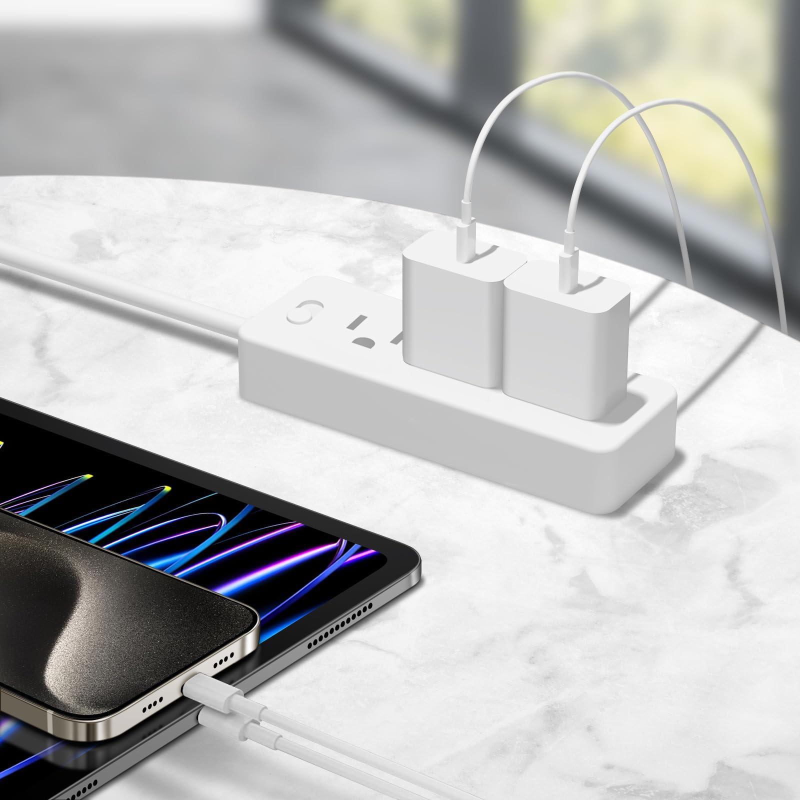 20W Fast Charger for iPhone 16/15 Series - 2 Pack USB C Wall Charger with 6Ft Type C Cable | Compatible with iPhone 16 Pro/Pro Max/16e, iPhone 15, iPad Pro, Air 5/4 | Perfect for Home, Office & Travel Charging (White)
