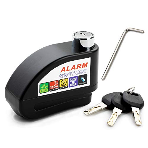 MACHSWON 110dB Motorcycle Disc Brake Lock with Alarm & Keys - Anti-Theft Security Lock for Motorcycle & Bicycle Wheels - Perfect for Parking, Travel & Outdoor Protection