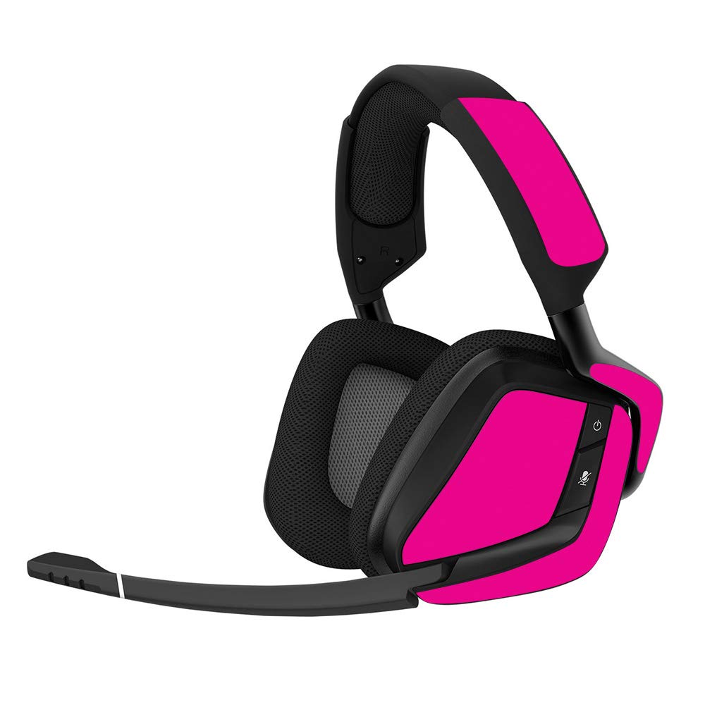 MightySkins Vinyl Decal Wrap Cover for Corsair Void Pro Gaming Headset - Solid Hot Pink | Protective & Durable Skin | Easy to Apply & Remove | Made in USA | Perfect for Gaming Setups & Personalization