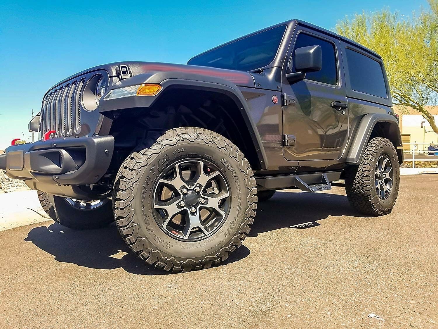 Raptor Series Magnum RT Drop Steps Running Boards for 2018-2025 Jeep Wrangler JL 2-Door - Black Off-Road Side Steps - Perfect for Trail Riding & Truck Accessories Upgrade