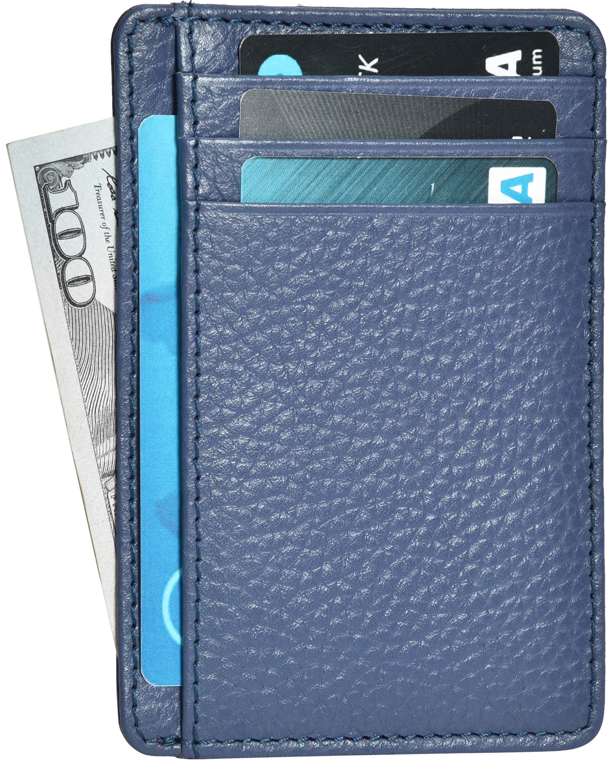 Slim RFID Blocking Leather Wallet for Men & Women - Minimalist Front Pocket Card Holder with Money Clip | Perfect for Travel, Everyday Carry & Gift Giving