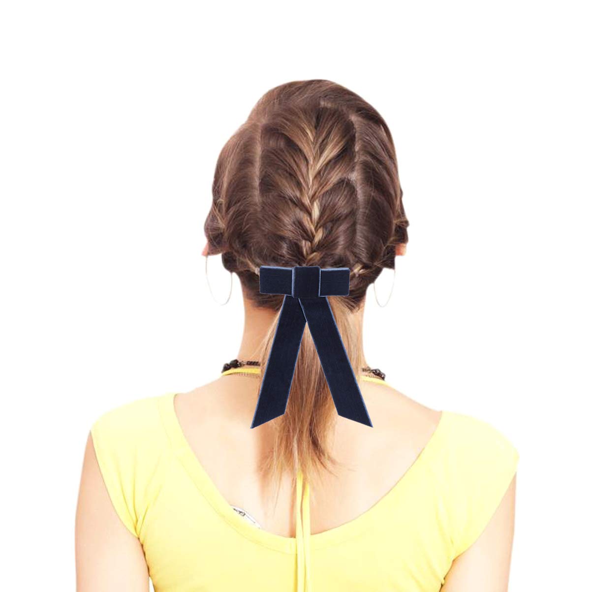 Lurrose Large Hair Bow Clips for Women & Girls - Blue French Barrettes, Spring Hairpins & Bowknot Headdress | Perfect for Weddings, Parties, School & Daily Fashion Accessories