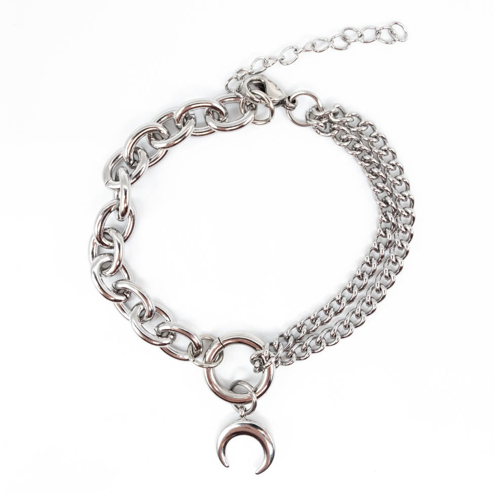 Selene Crescent Moon Bracelet – Elegant Silver Moon Charm Jewelry for Women | Perfect for Boho Chic, Festival & Everyday Wear