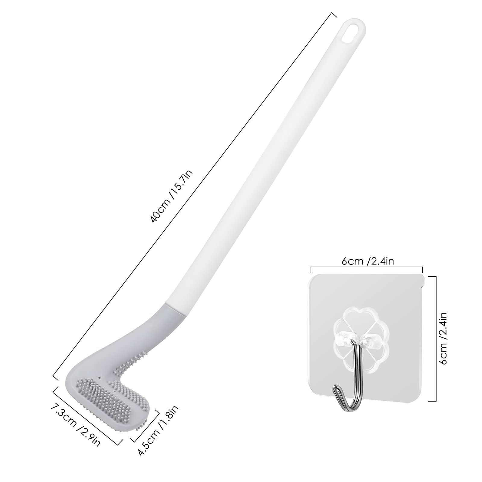 Homgaty Golf Toilet Brush with Long Handle - Flexible Bendable Silicone Toilet Bowl Cleaner - 360° No Dead Ends Wall Mounted Bathroom Cleaning Tool (2-Pack) - Perfect for Golf Lovers' Bathrooms & Easy Toilet Maintenance