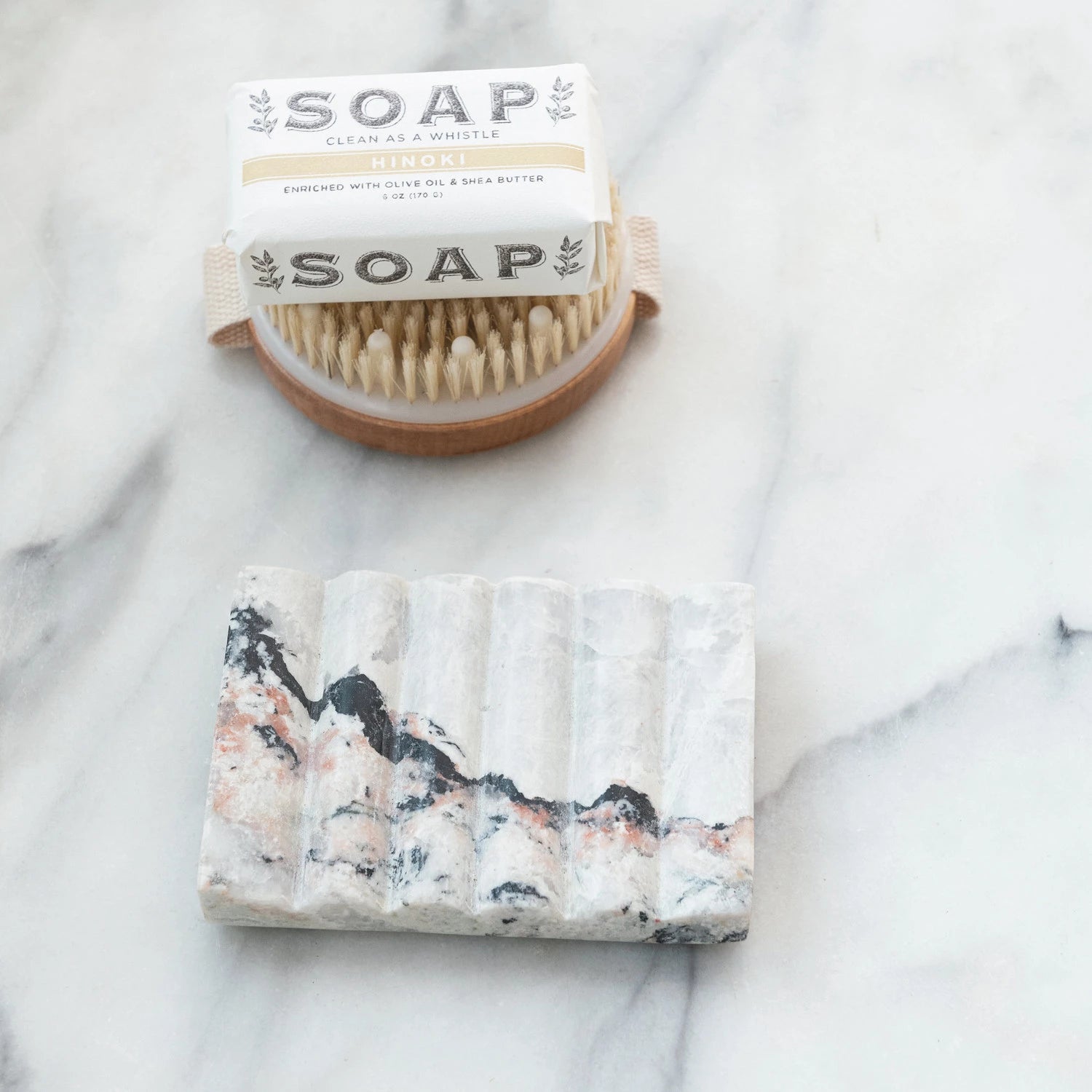 Elegant Carved Marble Soap Dish for Bathroom - Natural Stone Soap Holder with Drainage Holes - Perfect for Bath, Shower, and Spa Decor