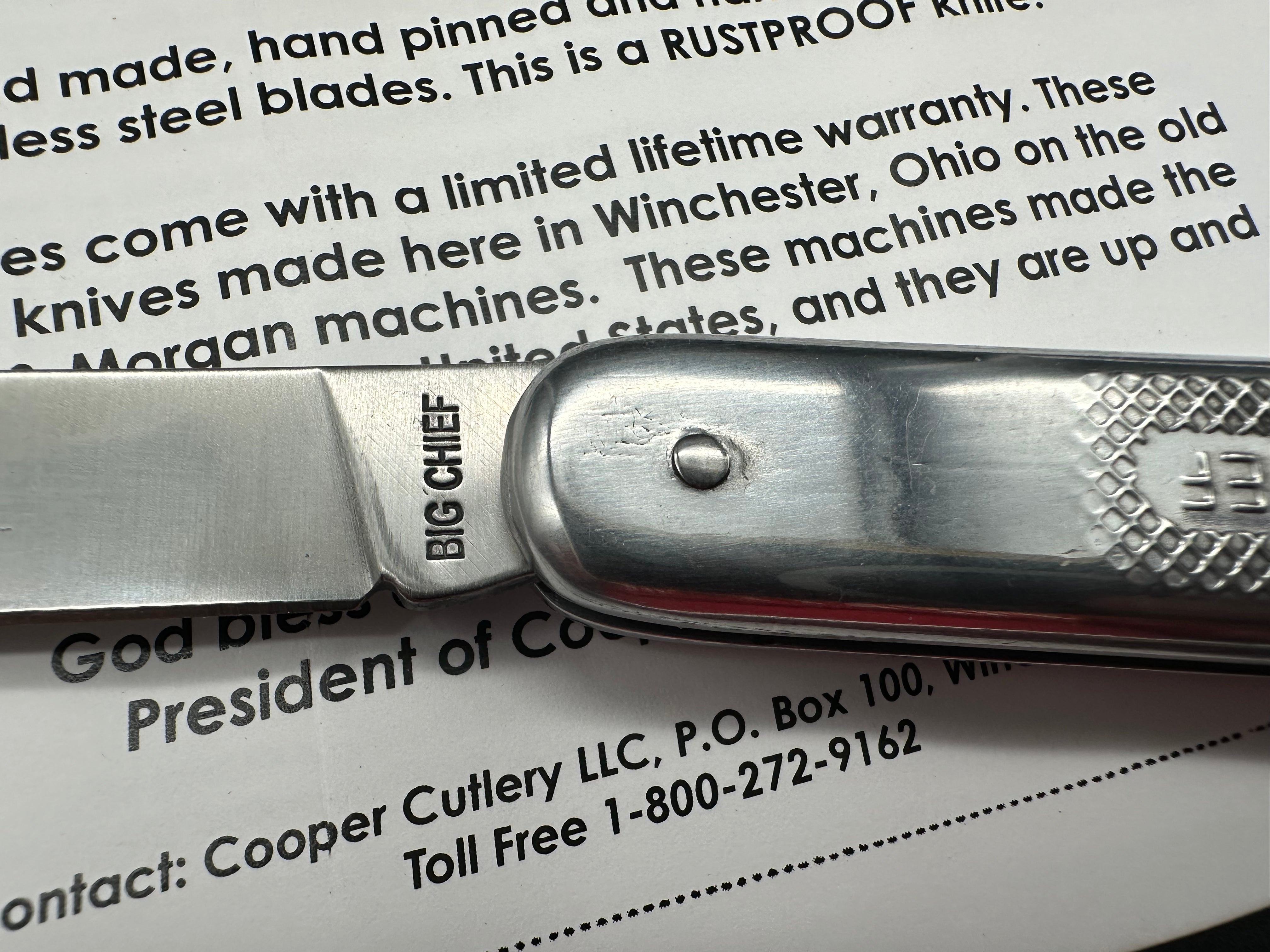 Premium Big Chief Folding Pocket Knife by Cooper Cutlery - Durable Stainless Steel Blade, Compact & Portable for Camping, Hiking, EDC & Outdoor Adventures