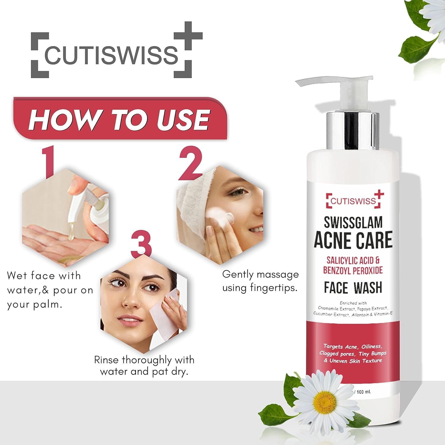 1% Salicylic Acid Face Wash for Oily, Dry & Acne-Prone Skin | Gentle Acne Treatment Cleanser - 100ml | Daily Deep Cleansing for Clear, Healthy Skin
