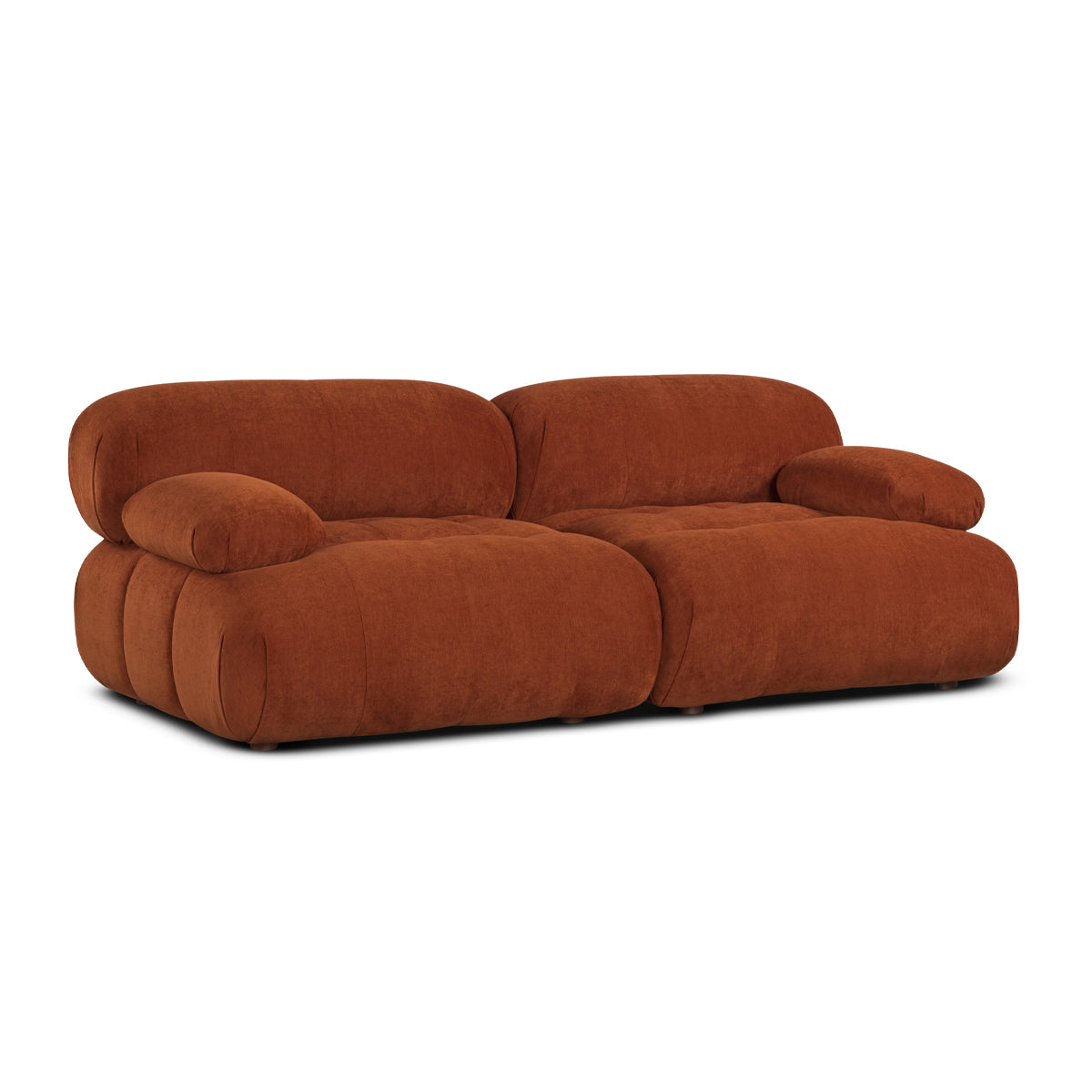 Bowie Textured Velvet 2-Seater Sofa - Modern Velvet Couch for Living Room, Lounge & Apartment Decor | Comfortable Small Space Sofa