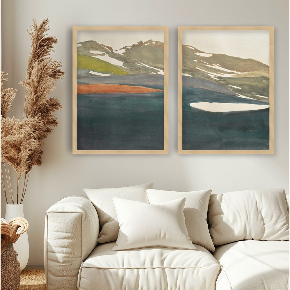 Back To Basecamp 9 Set of Two Framed Textured Wall Art - Multi Color Canvas Paintings for Living Room, Bedroom & Office Decor