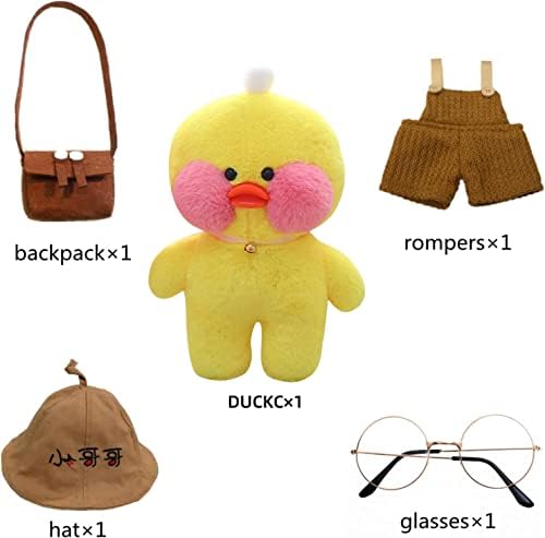 FULAI Soft Plush Yellow Duck Stuffed Animal Toy - 12inch/30cm Huggable DIY Plushie with Cute Headband & Costume | Perfect Gift for Kids & Girls Birthday | Nursery Decor, Baby Shower Present, Toddler Comfort Toy