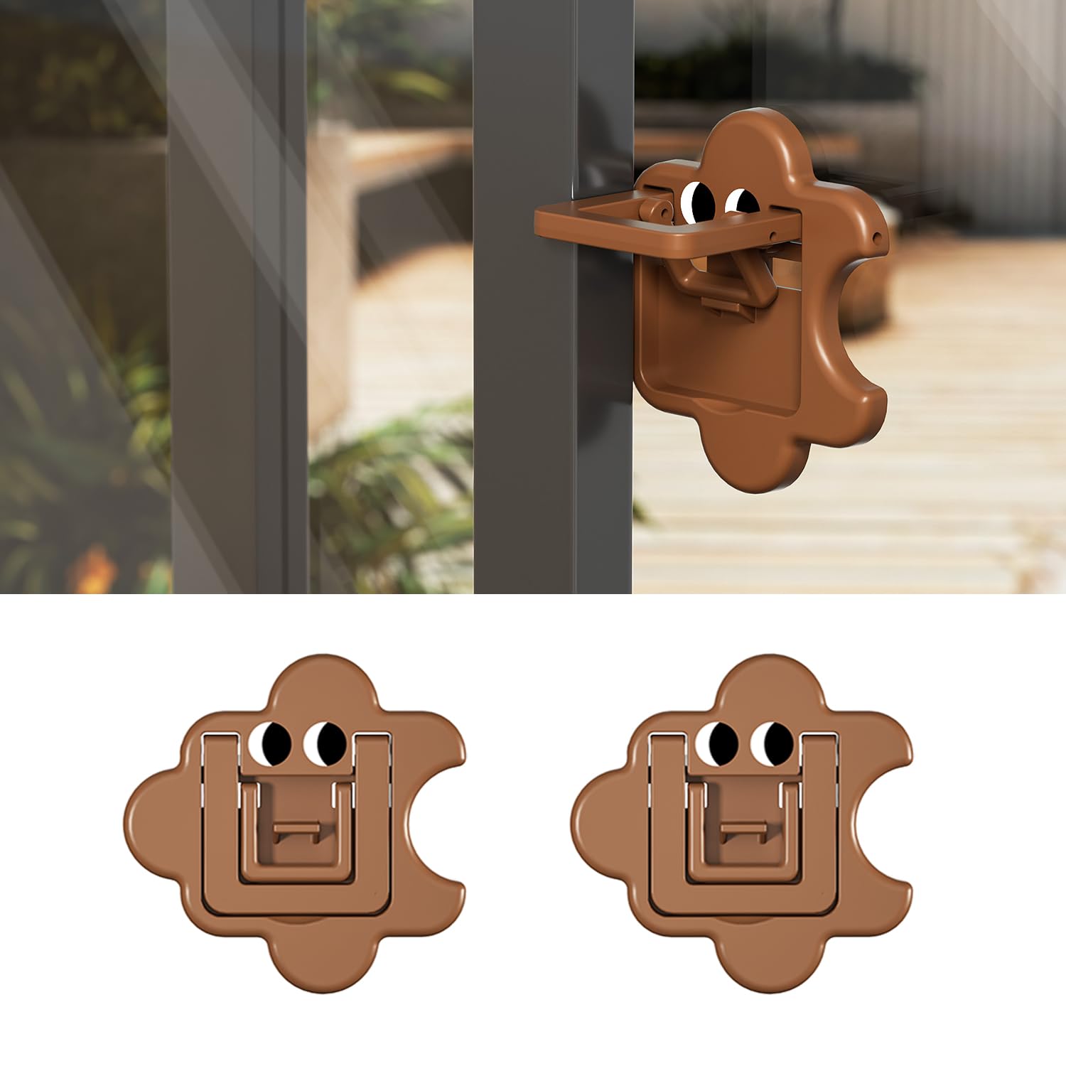 2-Pack Sliding Door Child Safety Locks - No Drill Baby & Pet Proof Window Locks for Sliding Glass Doors & Closets - Secure Home Childproofing Solution for Families with Toddlers or Pets (Ideal for Bedrooms, Bathrooms & Patio Doors)