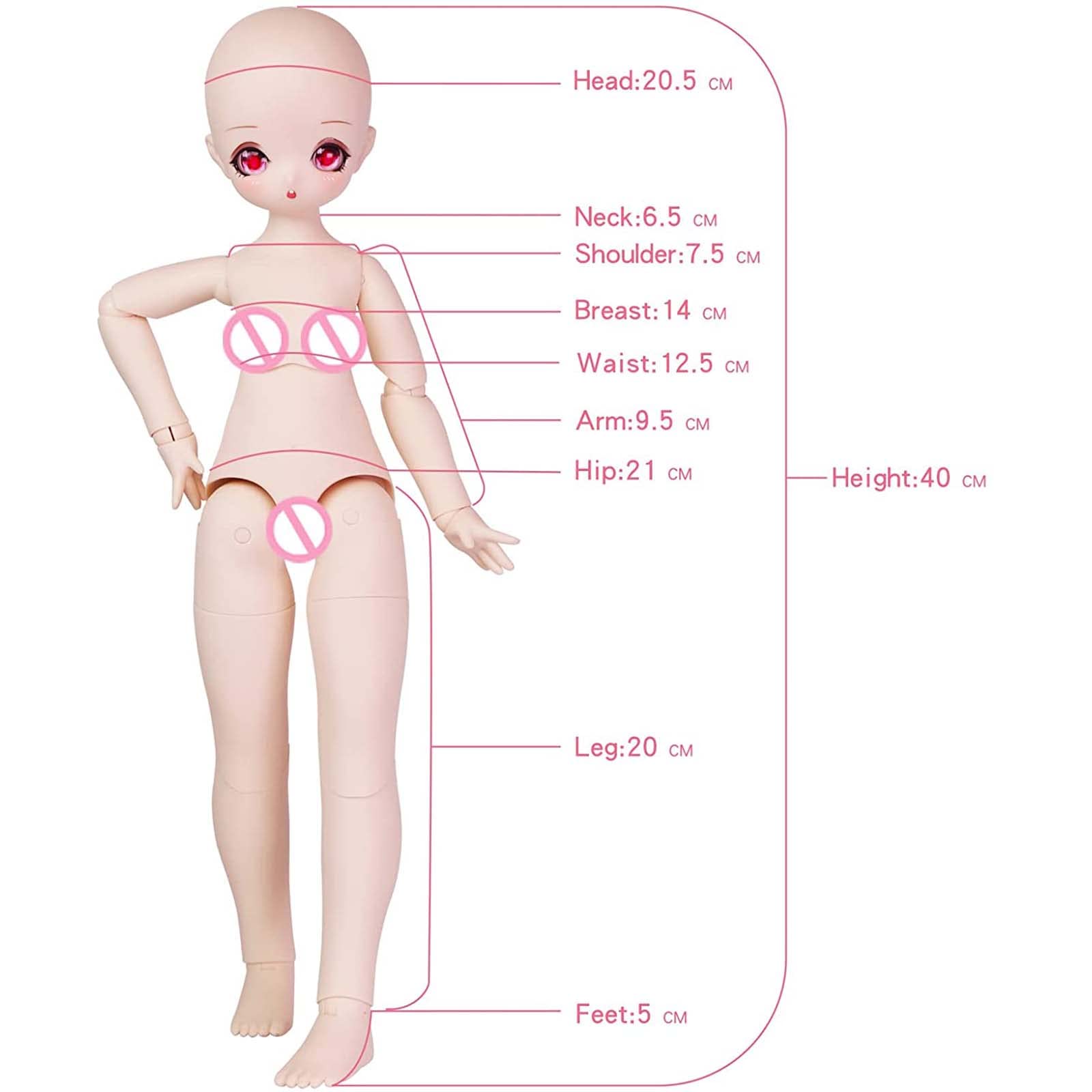 1/4 BJD Dolls - Anime Style 16 Inch Ball Jointed Doll Full Set with Wig, 3D Eyes, Outfit & Shoes | Perfect Gift for Girls & Collectors | Role Play, Photography & Display
