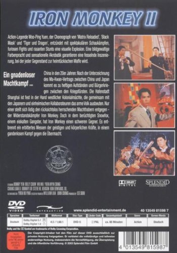Iron Monkey II 2 - Action Martial Arts Movie | Made in Hong Kong | German Edition | Perfect for Kung Fu Fans & Asian Cinema Collectors