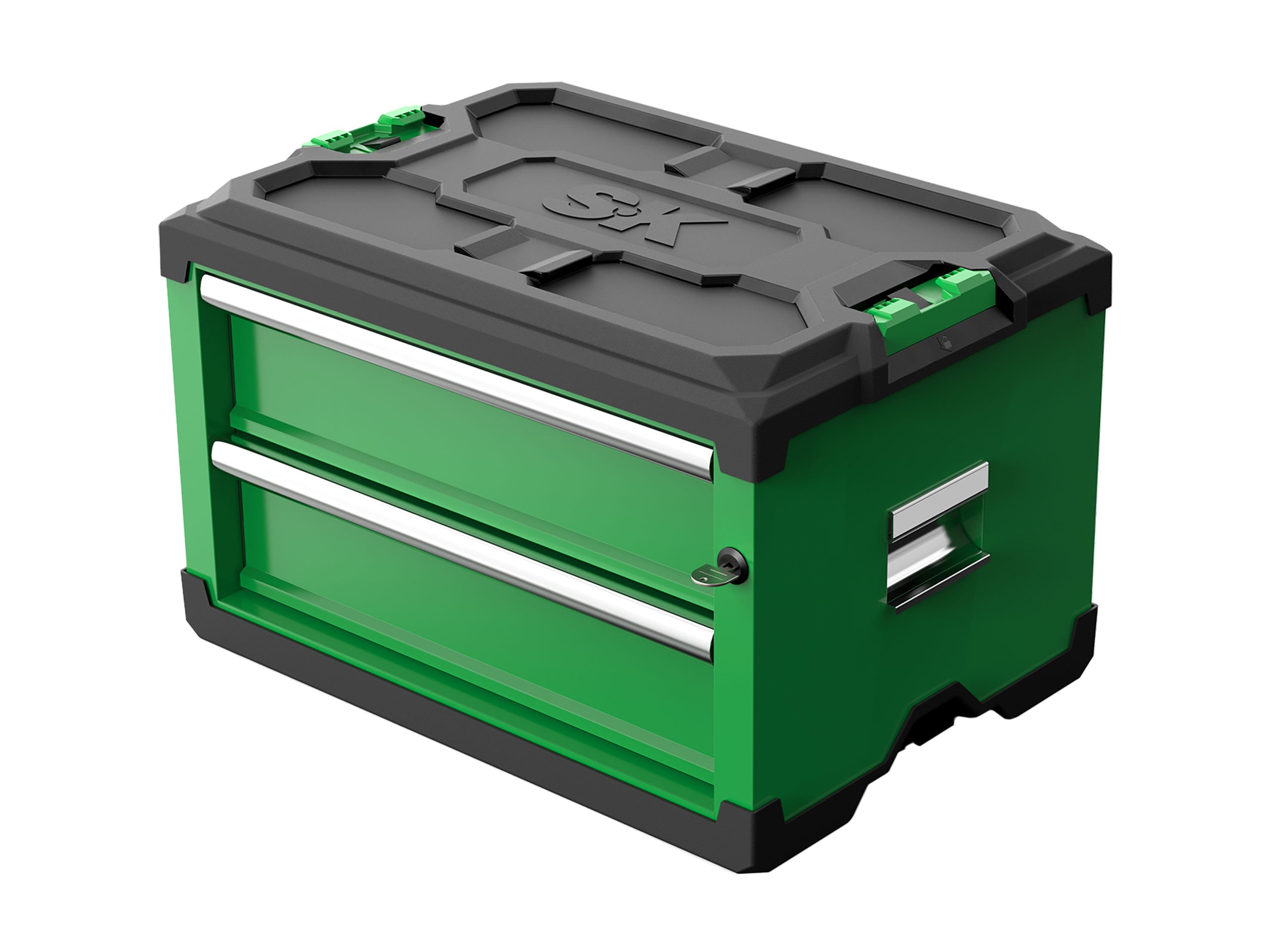 Modular Stackable Storage Tool Box - 2 Drawer Steel Tool Organizer for Garage, Workshop & DIY Projects | Heavy Duty Metal Tool Chest with Drawers for Tools, Hardware & Workshop Supplies