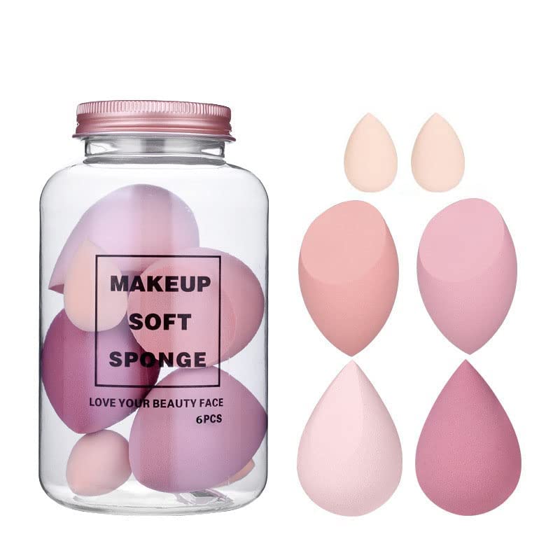 Sunaina Makeup Sponge Set - 6 Pcs Soft Beauty Blenders for Liquid Foundation, Cream & Powder - Includes Egg Case - Perfect for Professional & Everyday Face Makeup Application at Home or Travel