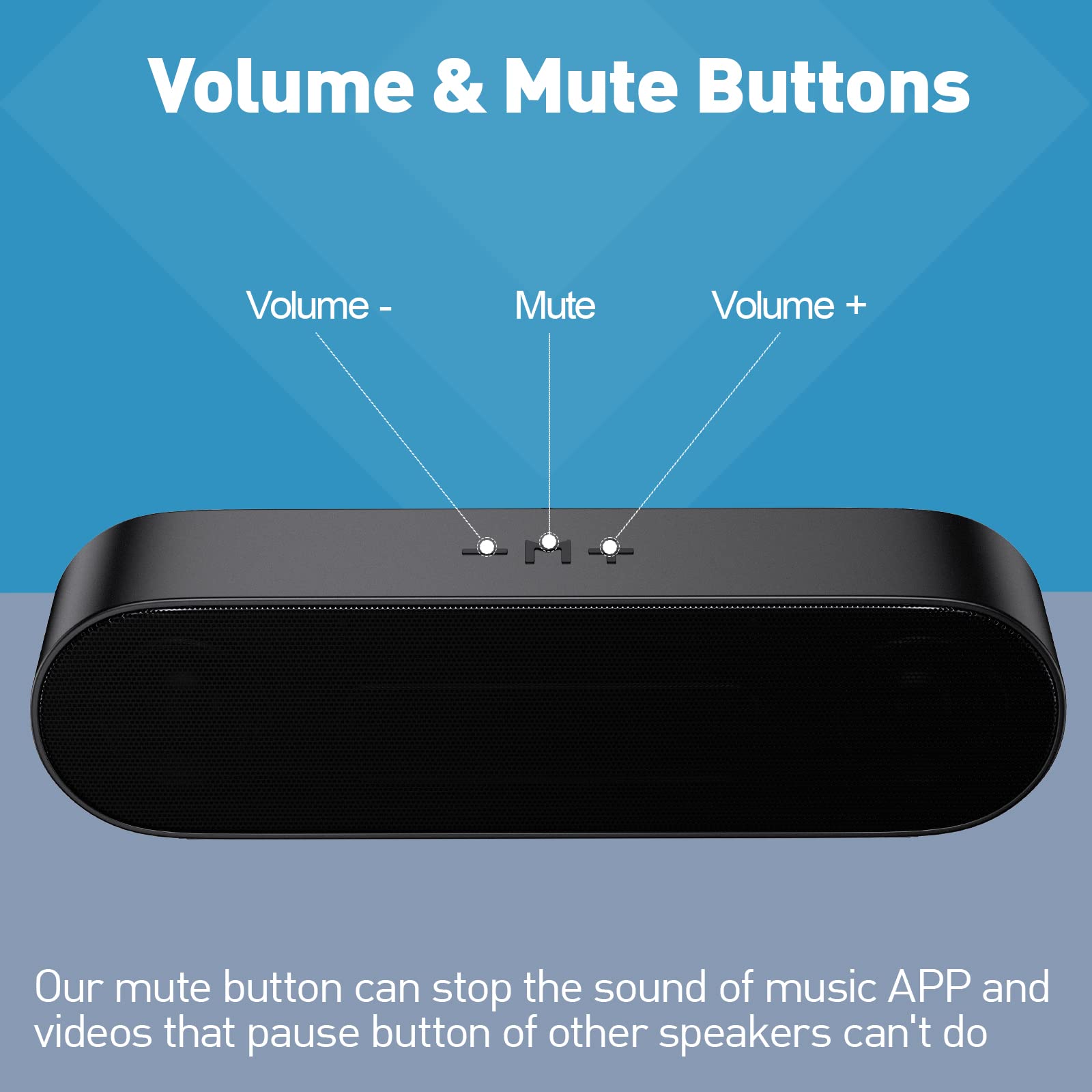 Premium USB Computer Speakers for Desktop & Laptop - Crystal Clear Sound with Volume Control & Mute Button - Includes USB-C Adapter (Black) | Perfect for Home Office, Gaming & Multimedia Entertainment