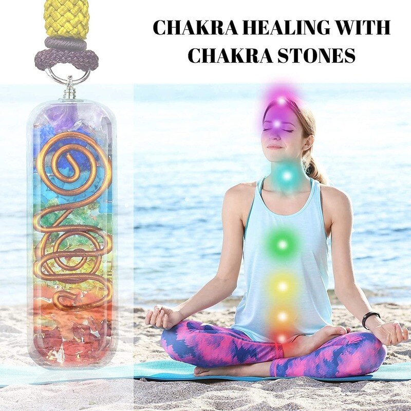 Retro Reiki Healing Energy Crystal Pendant - Natural Stone Necklace for Yoga, Meditation & Spiritual Balance | Chakra Alignment Jewelry Gift