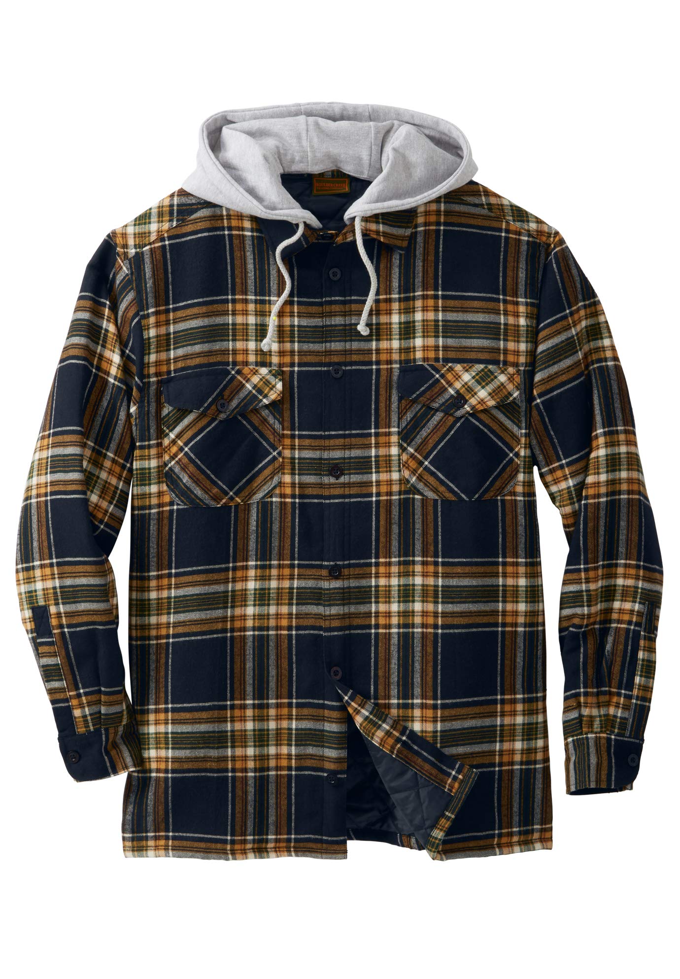 KingSize Men's Big & Tall Removable Hooded Shirt Jacket - Boulder Creek Style for Outdoor & Casual Wear