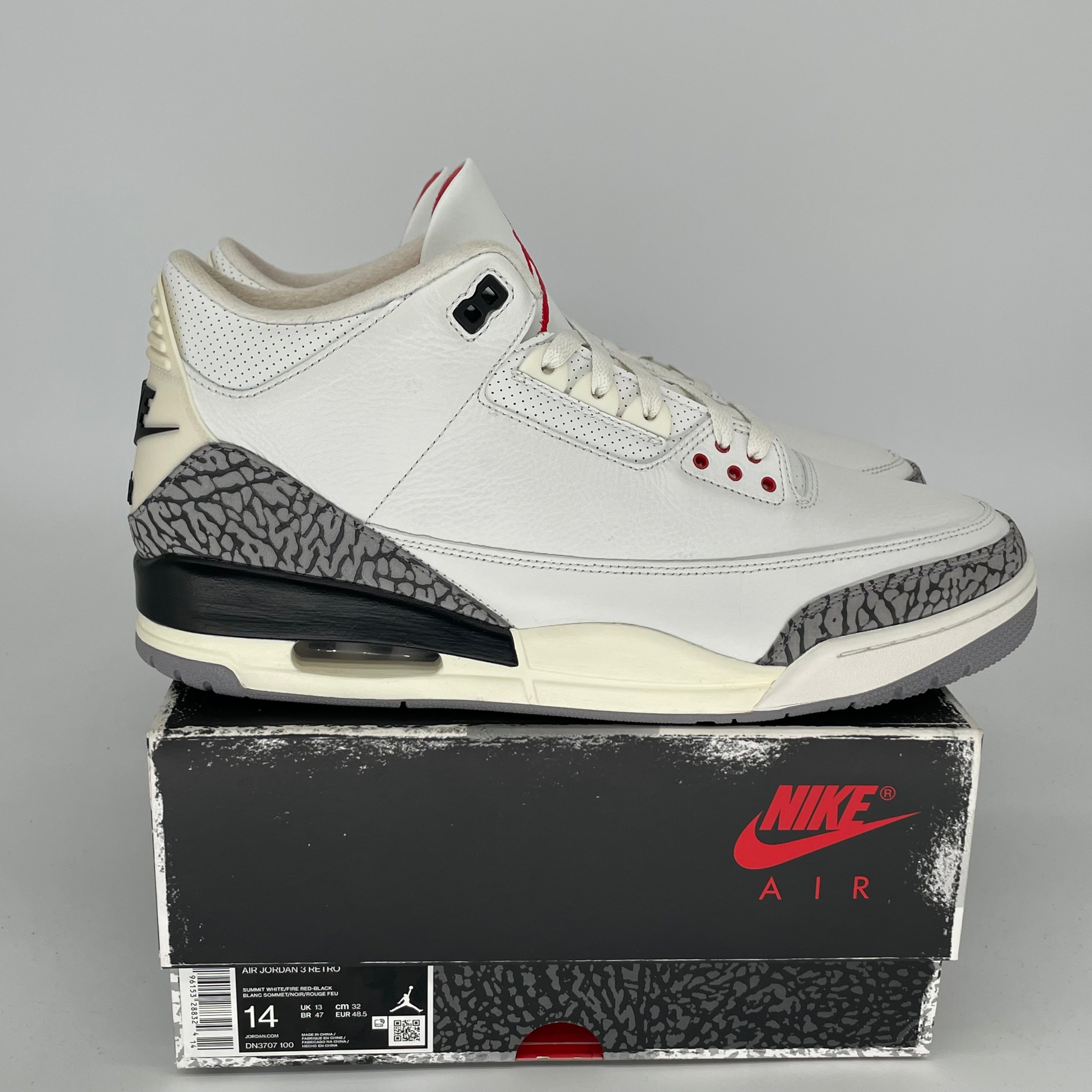 Original Air Jordan 3 White Cement Reimagined - Men's Size 14 Basketball Shoes (DN3707-100) - Retro Sneakers for Casual Wear & Street Style