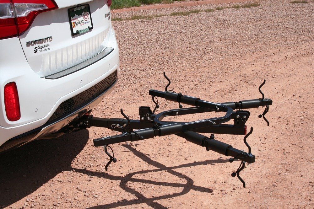 Let's Go Aero BikeWing-T4 4-Bike Tilt & Fold Hitch Rack - Heavy Duty Bike Carrier for Trucks & SUVs - Perfect for Road Trips, Camping & Outdoor Adventures (BBR260)