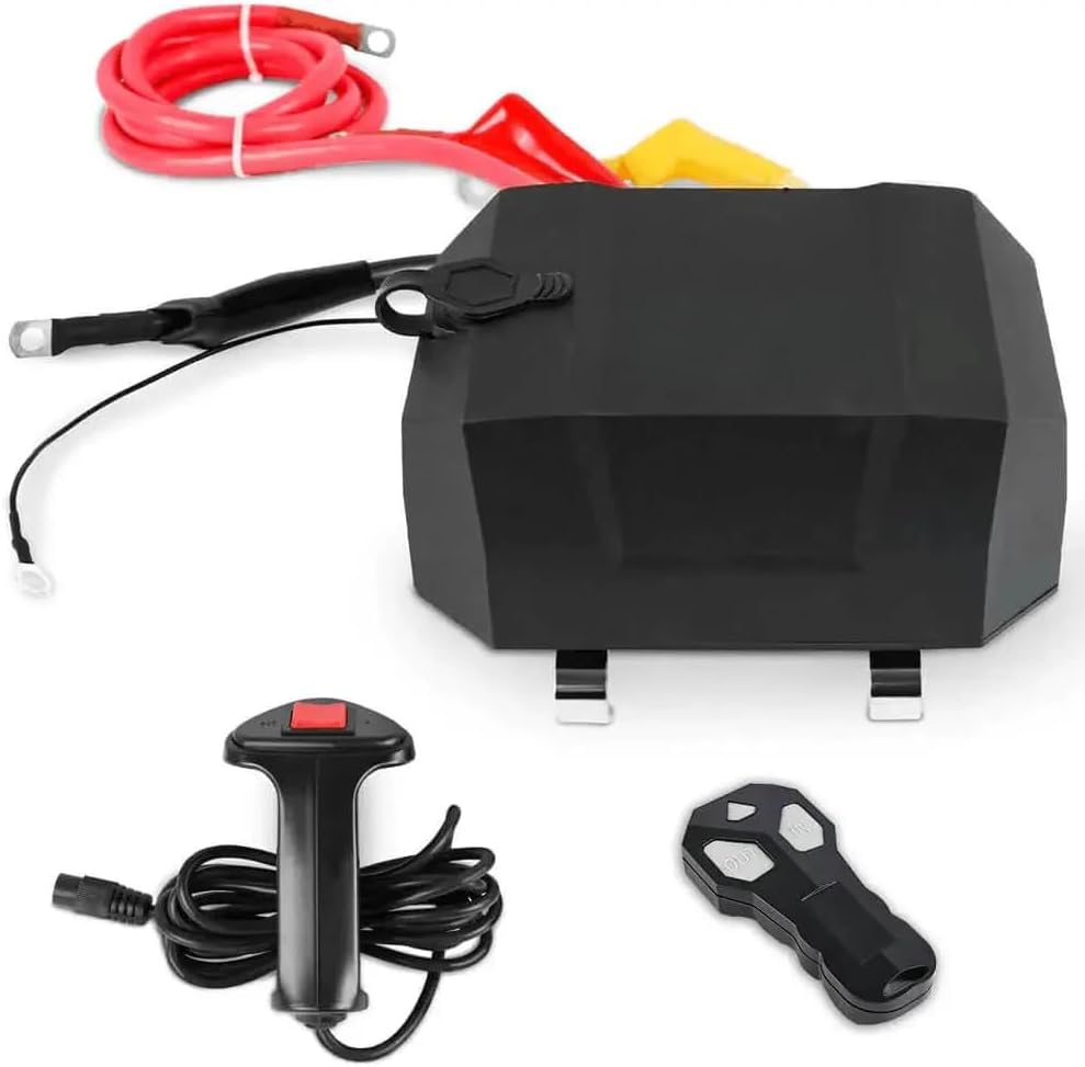 Heavy Duty Electric Winch Control Box with Wireless & Wired Remote - 8,000 to 13,000 lbs Capacity - Perfect for Off-Road Vehicles, ATVs, Trucks & Marine Applications