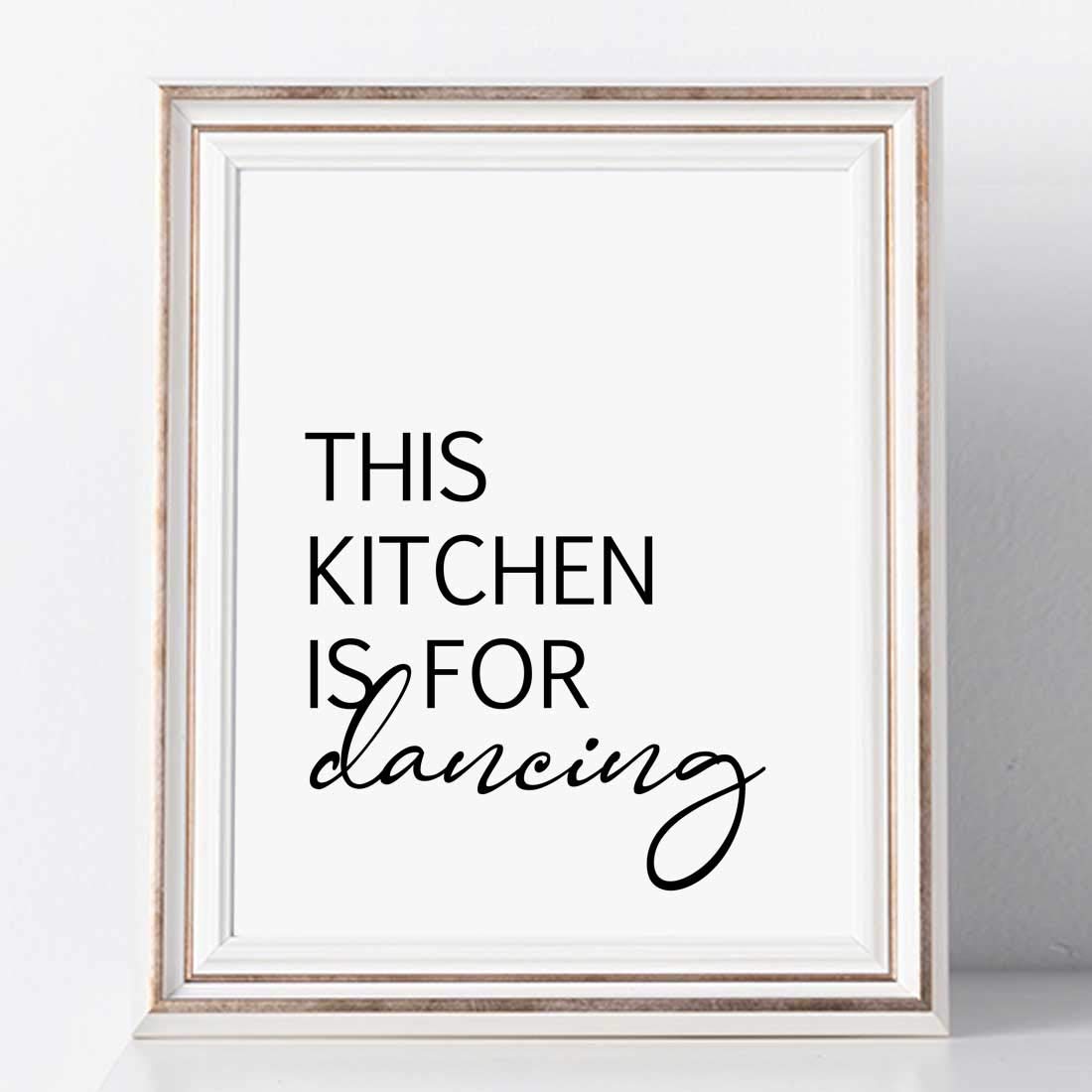 Farmhouse Kitchen Wall Art Print - 8x10 Inch Dancing Kitchen Sign for Rustic Home Decor | Perfect for Country Style Kitchens, Dining Rooms & Coffee Shops