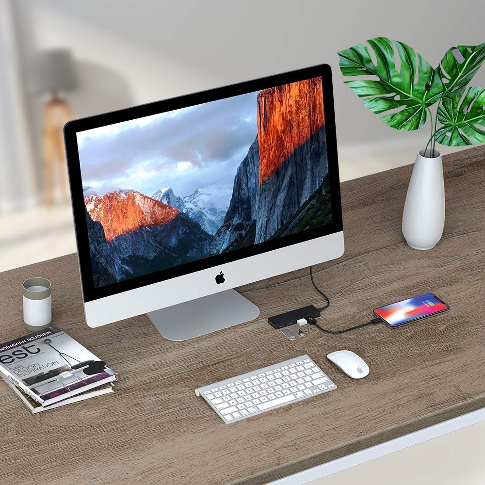 4-Port USB Hub for Laptop, MacBook & PC - Ultra Slim & Portable for Office & Travel