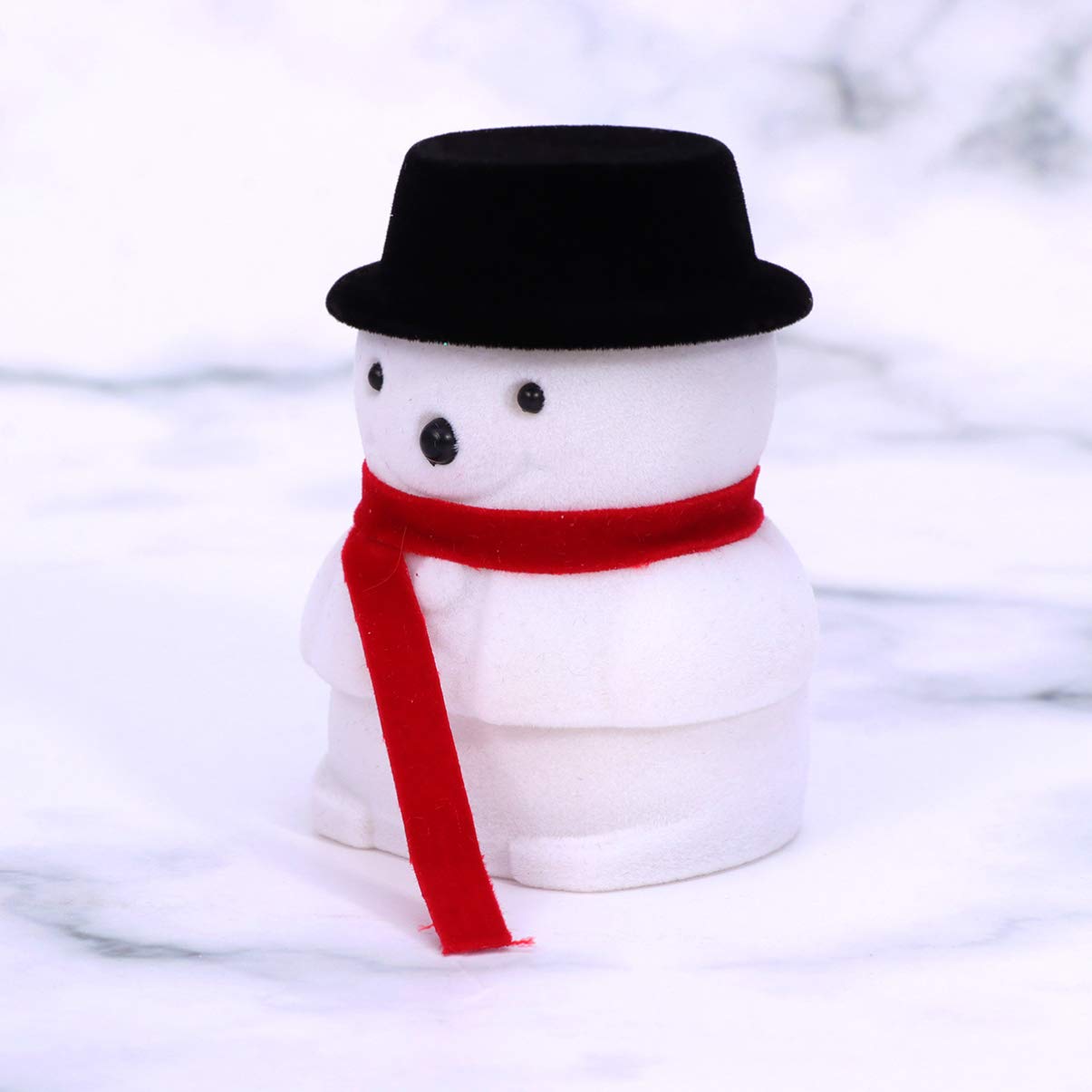 Amosfun Earring Case & Jewelry Box - Christmas Snowman Design Ring Holder for Engagement, Wedding, Xmas Party - Perfect for Jewelry Storage & Gift Giving