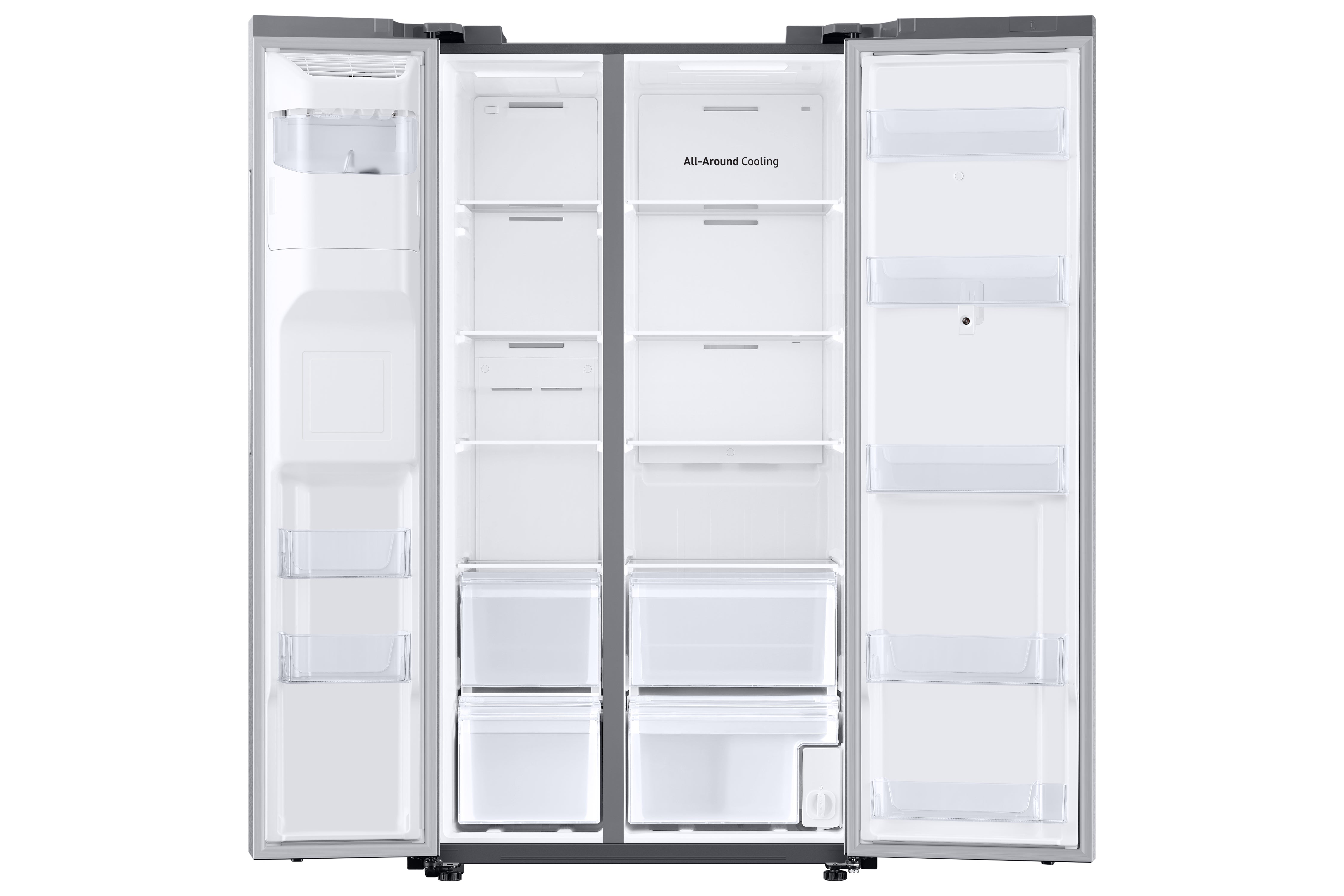 Samsung RS22T5561SR 21.5 Cu.Ft Stainless Steel Smart Side by Side Refrigerator with Family Hub - Perfect for Large Families & Smart Kitchens