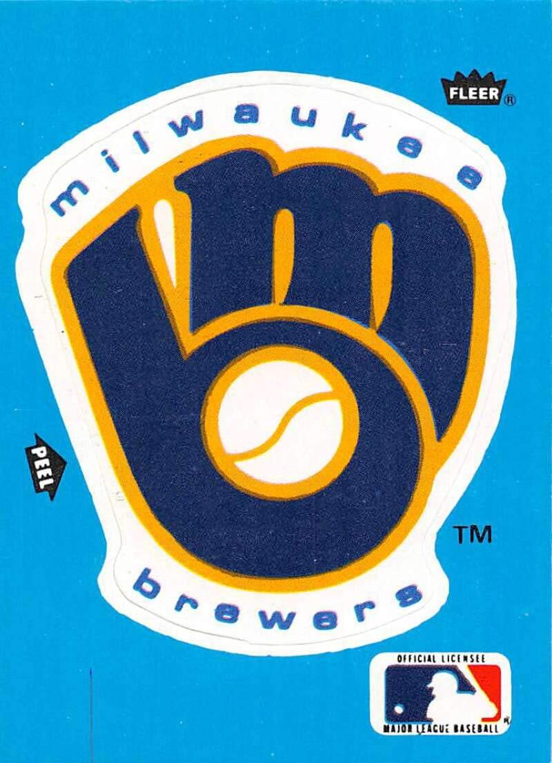 1985 Fleer Team Logo Stickers #NNO32 Milwaukee Brewers Official MLB Trading Card Sticker (EX+ Condition) - Perfect for Baseball Card Collections, Fan Memorabilia & Sports Decor