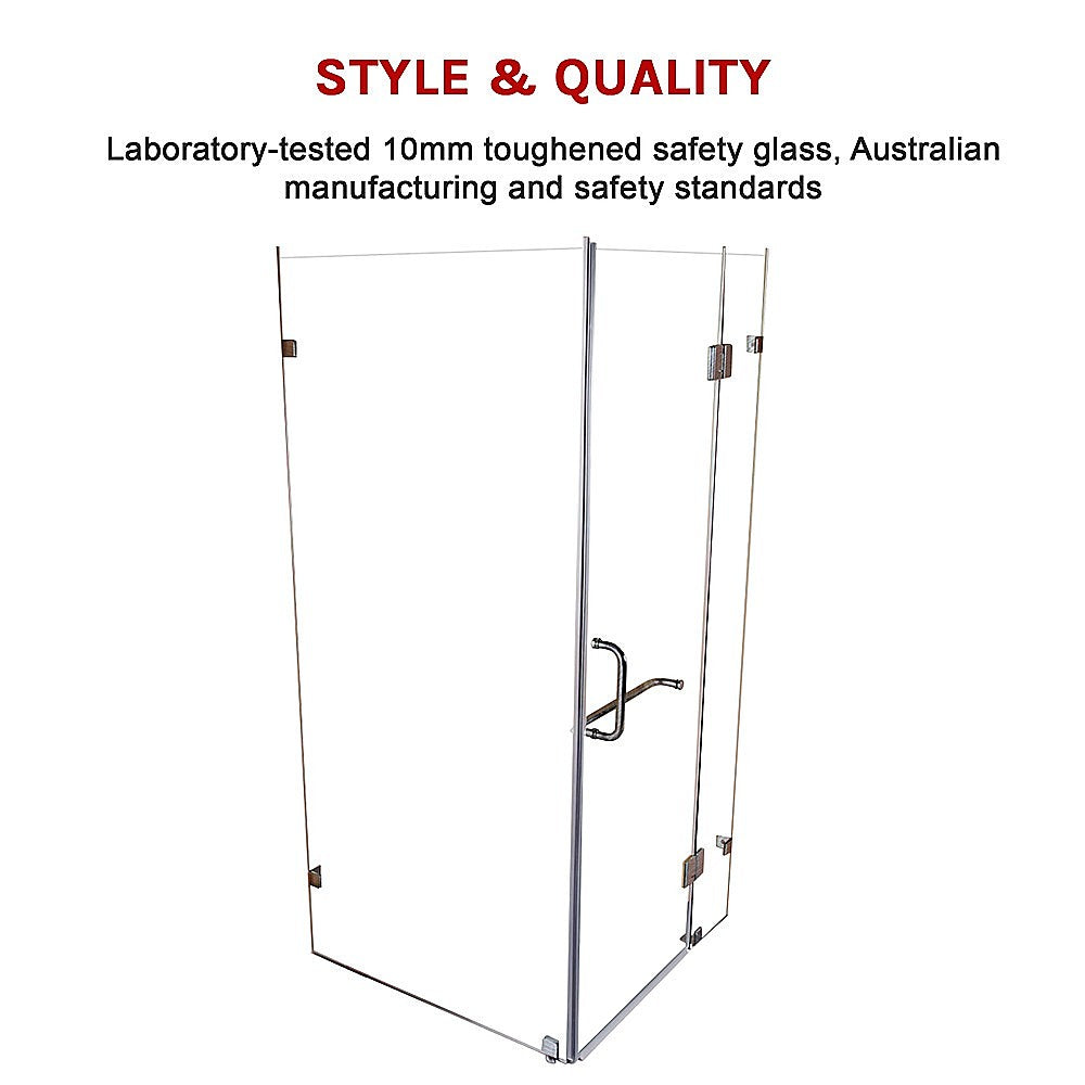 10mm Frameless Glass Shower Screen 1000x900mm - Modern Bathroom Enclosure by Della Francesca | Perfect for Walk-in Showers, Wet Rooms & Spa Bathrooms