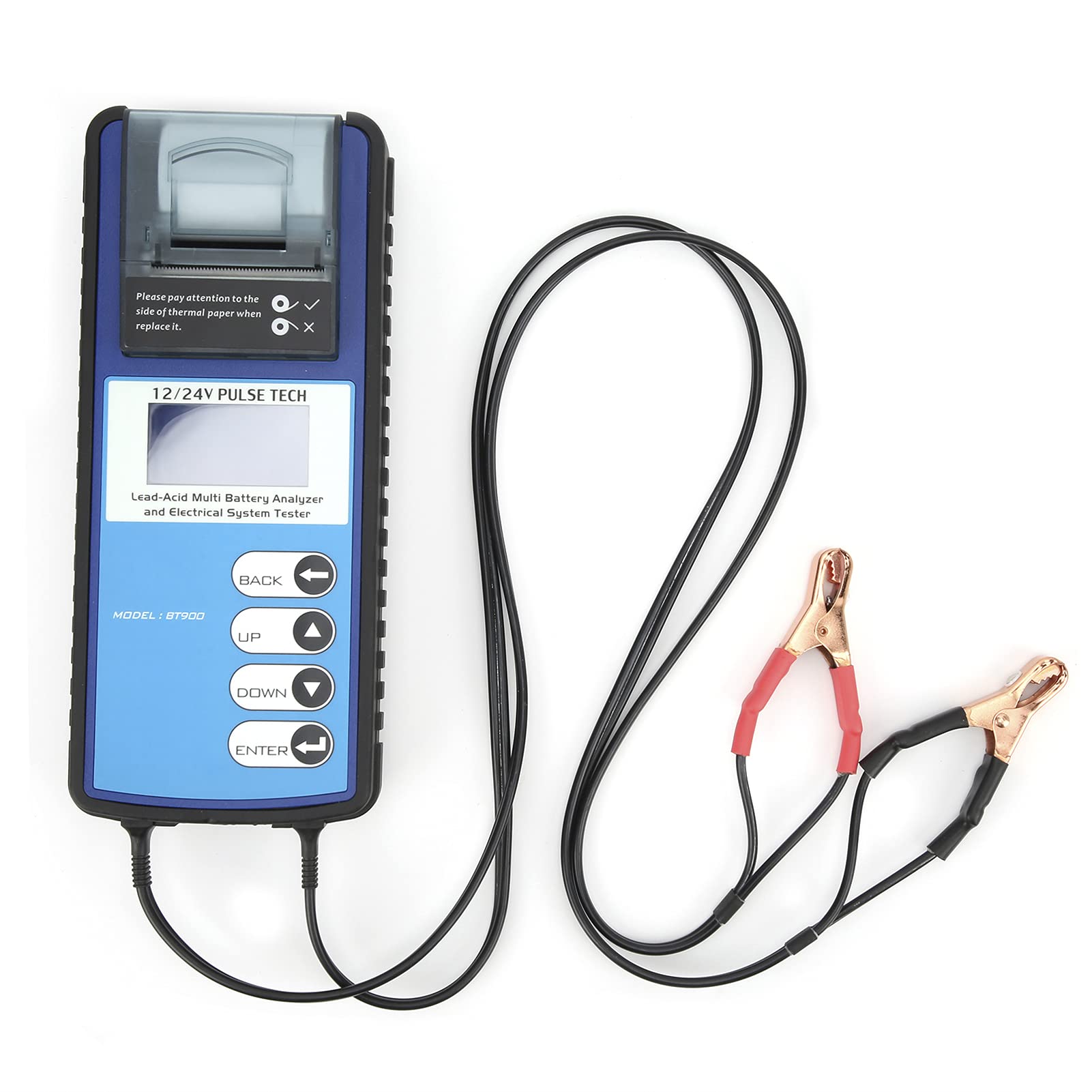 BT900 12V/24V Car Battery Load Tester - Digital CCA Auto Cranking & Charging System Analyzer with Thermal Printer, LCD Screen - Portable Battery Tester for Trucks, Cars, Motorcycles - Perfect for Mechanics, DIY Auto Repair & Fleet Maintenance
