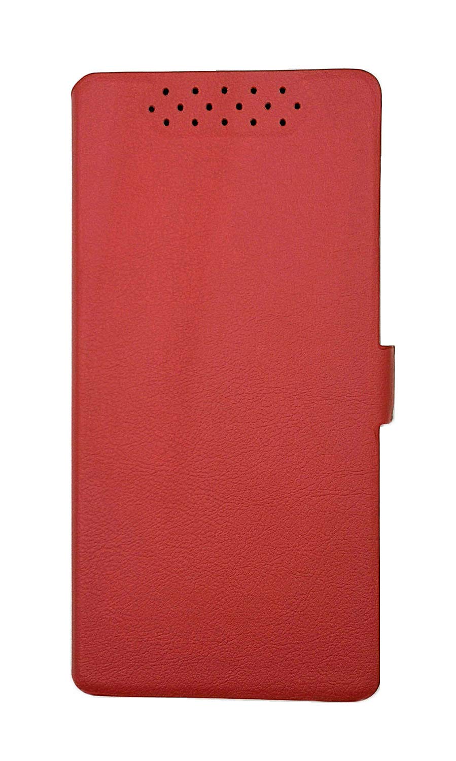 Premium PU Leather Flip Cover Case for TCL REVVL 4 (5007B/5007W/5007Z) - Compatible with T-Mobile REVVL 4 - Stylish Red Protective Phone Case for Daily Use, Work & Travel