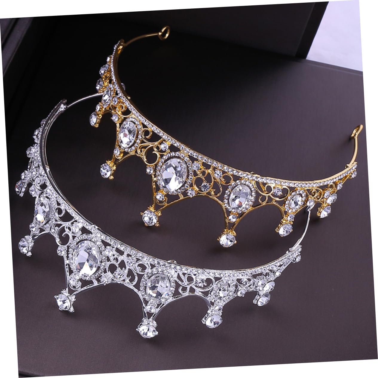 FOMIYES Baroque Crystal Hair Hoop Tiara - Elegant Rhinestone Wedding Headpiece for Bride, Bridal Hair Accessories, Princess Crown Headband for Special Occasions | Perfect for Weddings, Prom, Pageants, and Formal Events